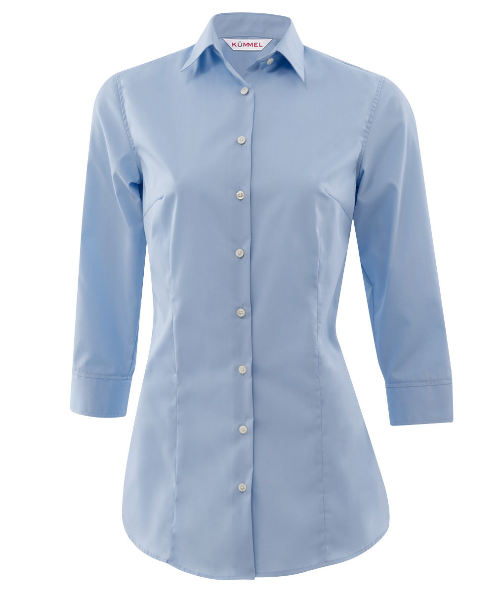 K&uuml;mmel Frankfurt classic poplin women's shirt with 3/4 sleeves, Lightblue, large image number 0