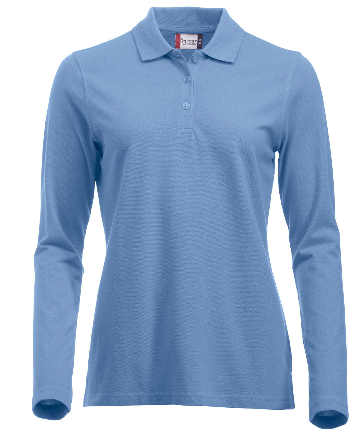 Clique Classic Marion lang&aelig;rmet dame polo t-shirt, Lys Bl&aring;