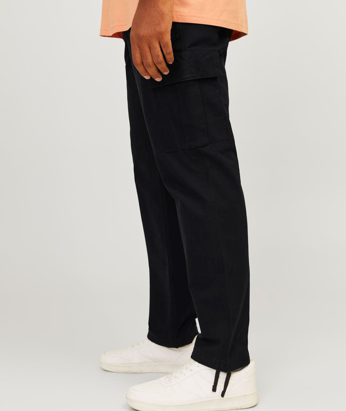 Jack & Jones Plus JPSTKANE JJBARKLEY cargo trousers, Black, large image number 3