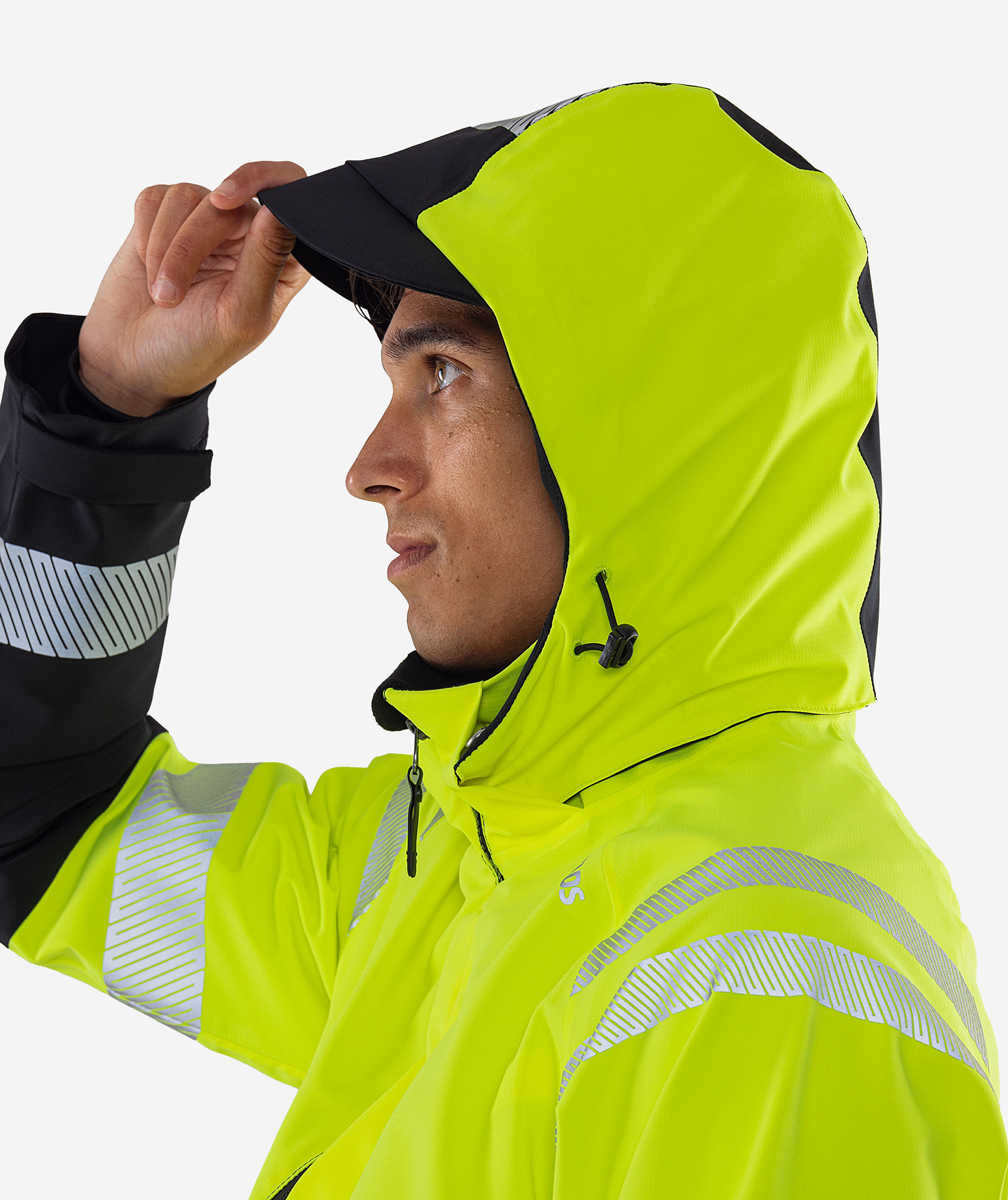 Fristads shell jacket 4690 GLS full stretch, Hi-vis Yellow/Black, large image number 9