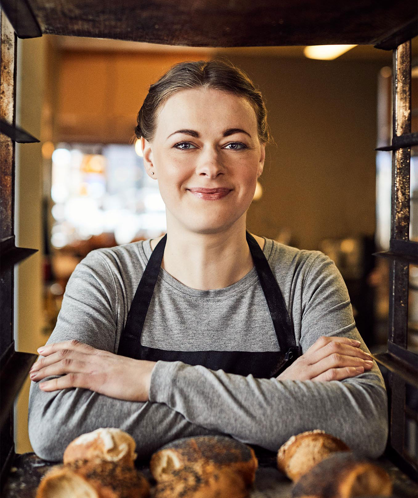 ID Interlock langermet dame T-skjorte, Gr&aring;&nbsp;Melange, large image number 5