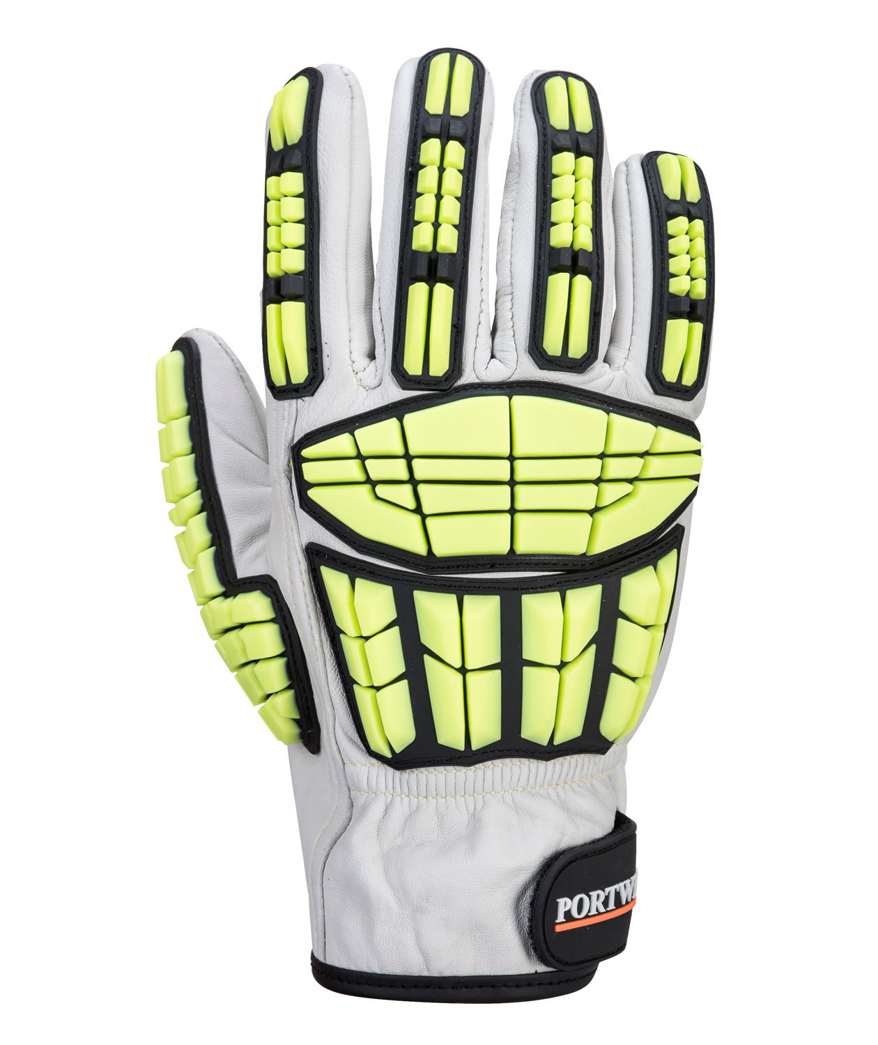 Portwest A745 slagd&auml;mpande sk&auml;rskyddshandskar Cut F, Gr&aring;