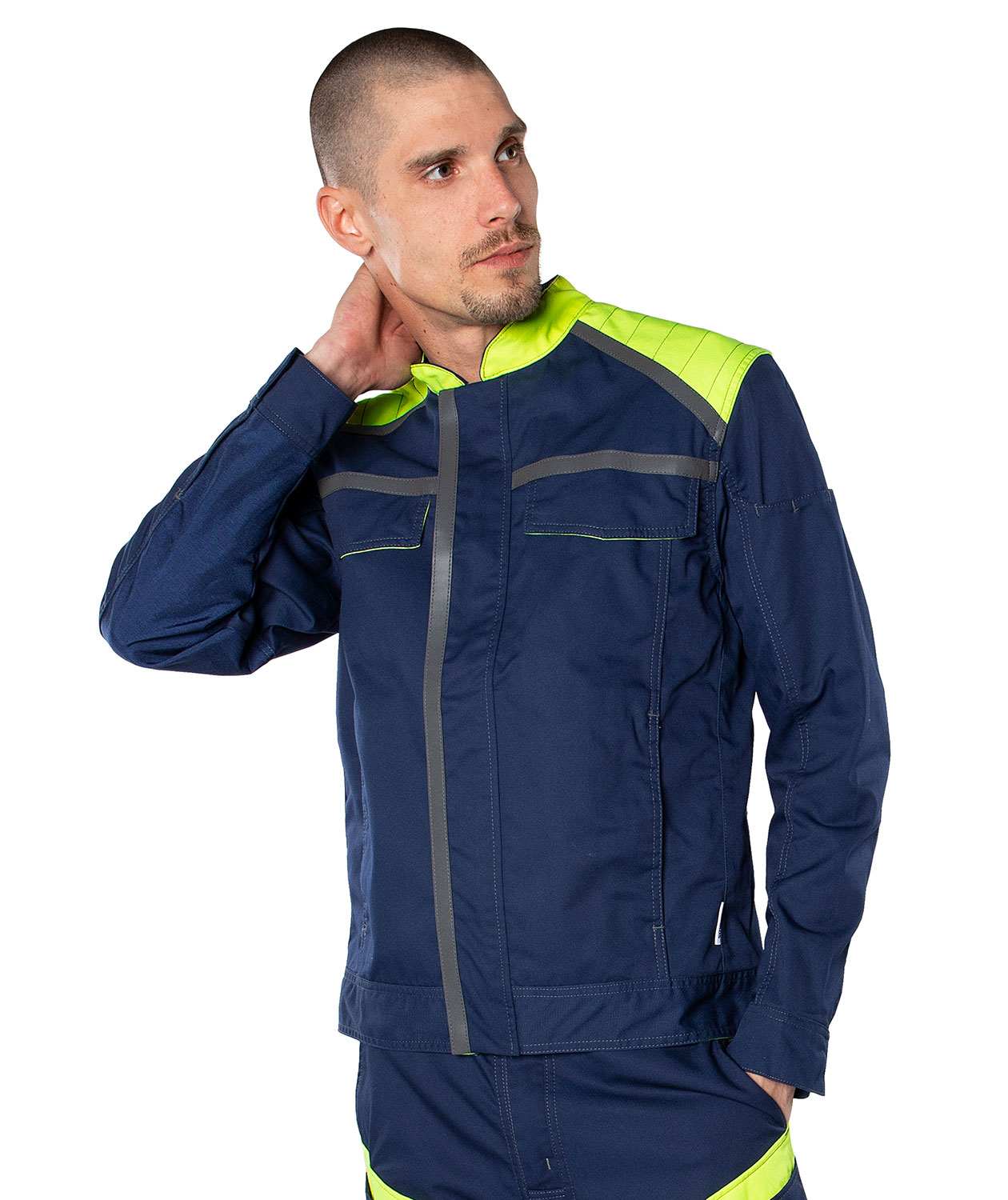 Fristads Arbeitsjacke 4555, Marine/Hi-Vis gelb, large image number 2