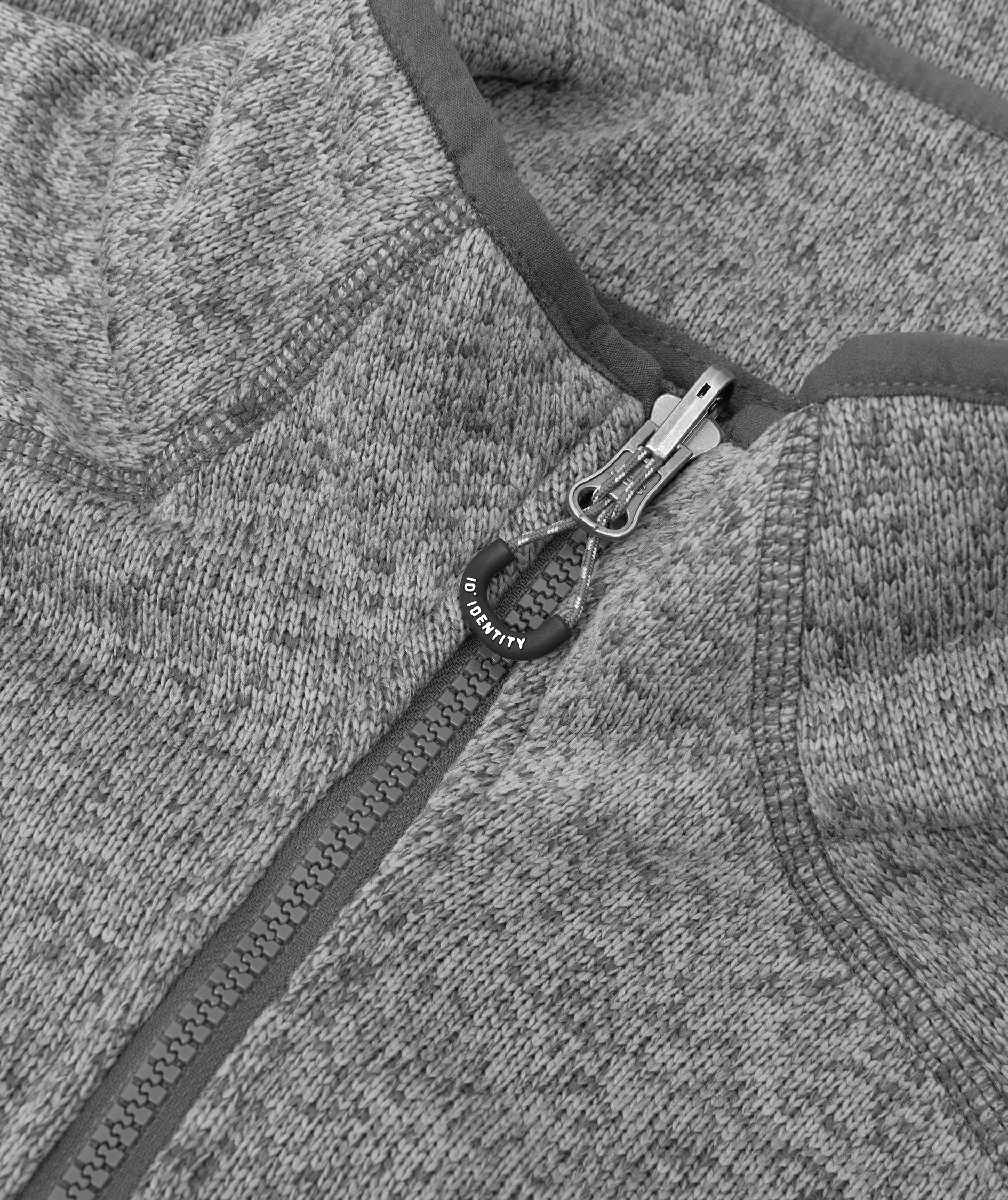 ID Zip'n'mix Melange knit fleece cardigan, Graphite Melange, large image number 3