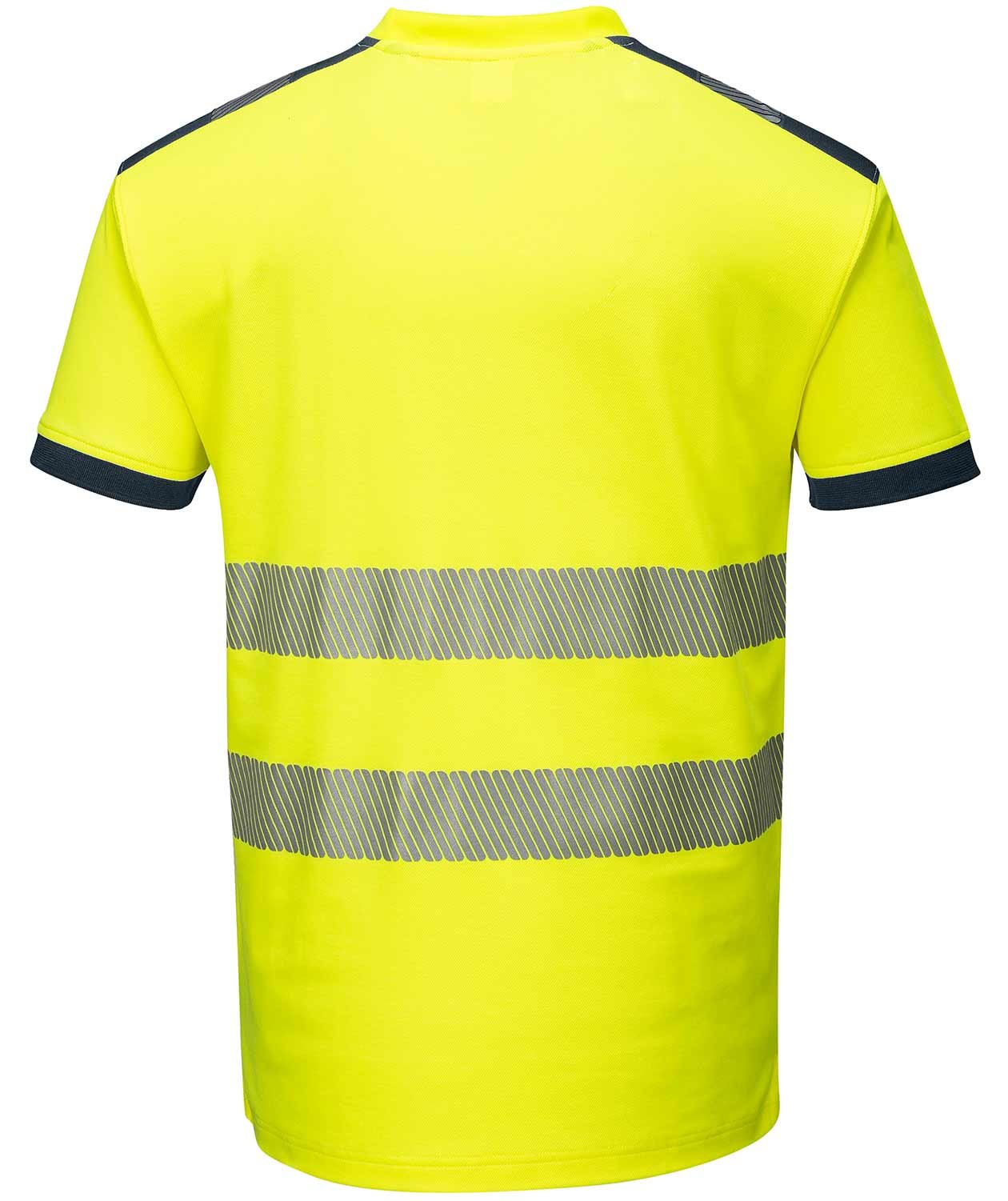 Portwest PW3 T-Shirt, Hi-Vis Gelb/Dunkel Marine