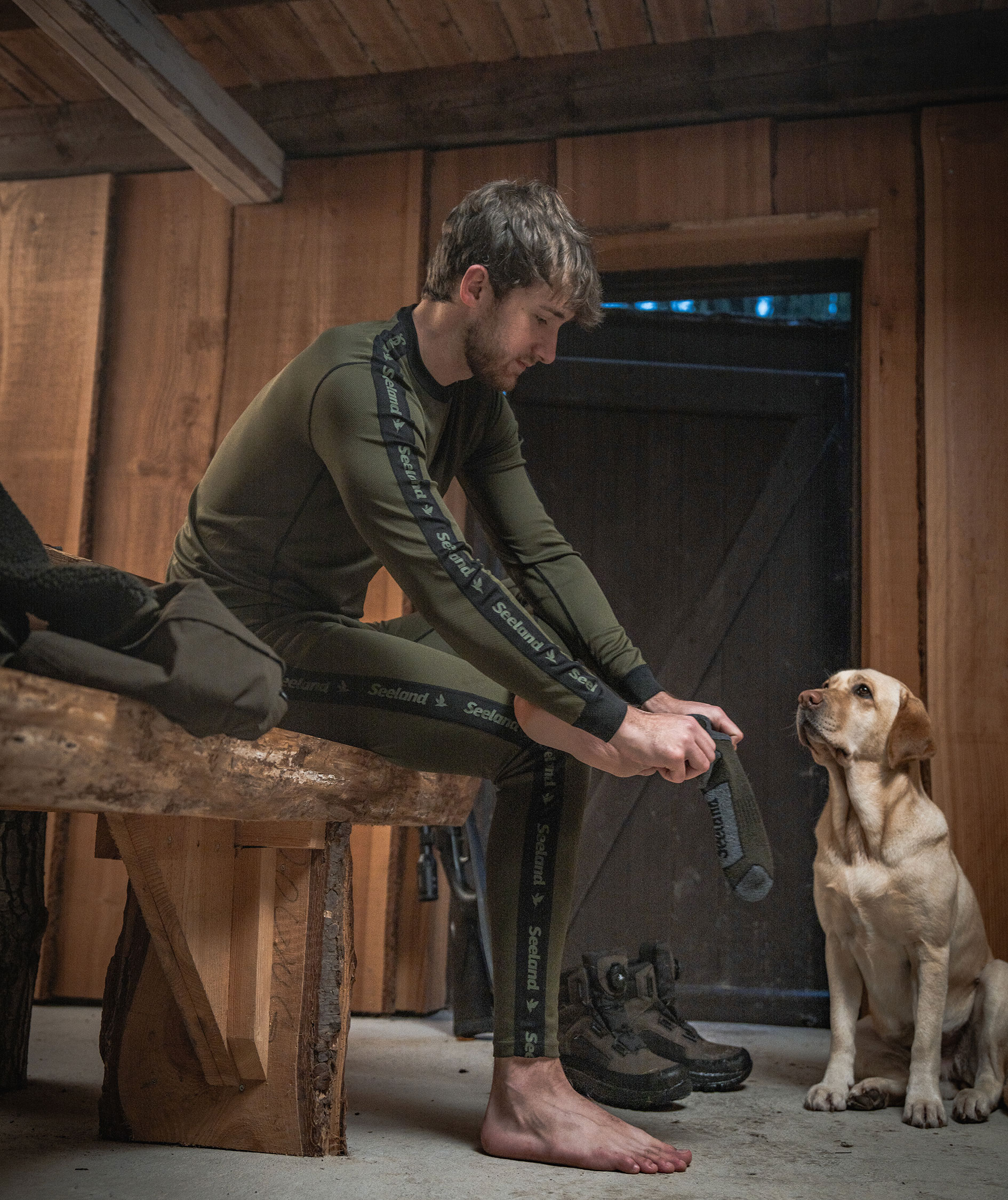 Seeland Field Thermostr&uuml;mpfe, Pine Green Melange/Grey Melange