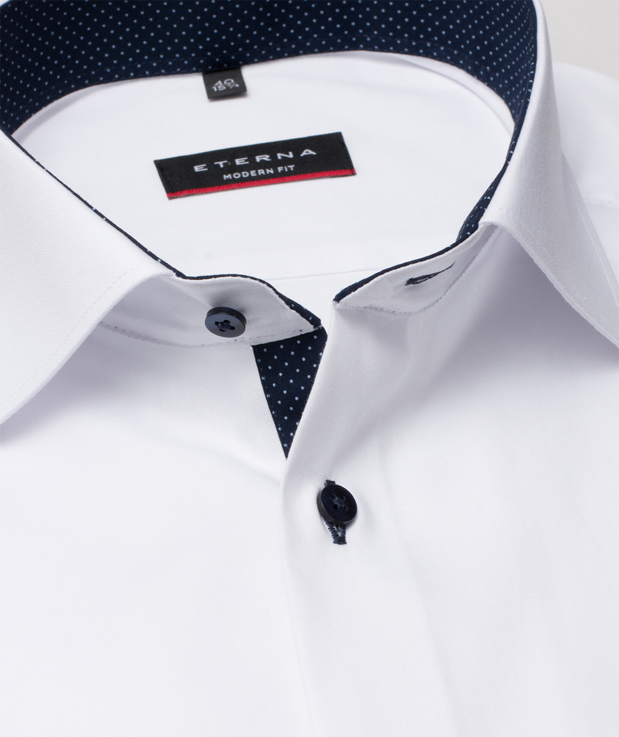 Eterna Fein Oxford Modern fit kort&aelig;rmet skjorte, White , large image number 2