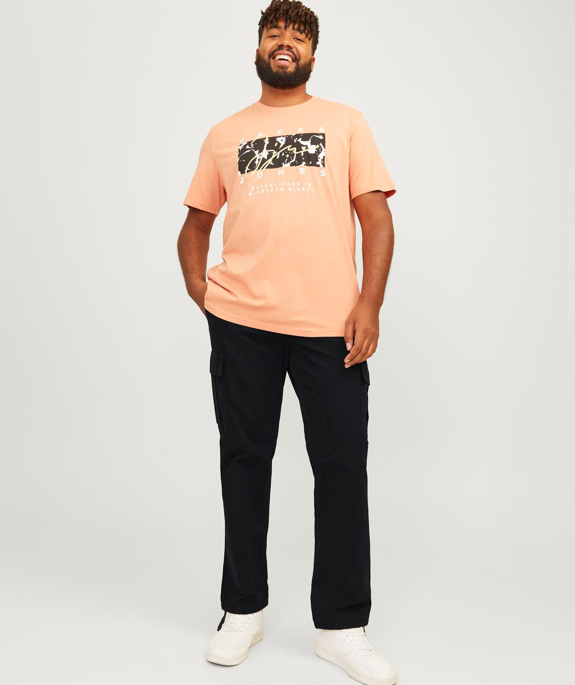 Jack & Jones Plus JPSTKANE JJBARKLEY cargo trousers, Black, large image number 5