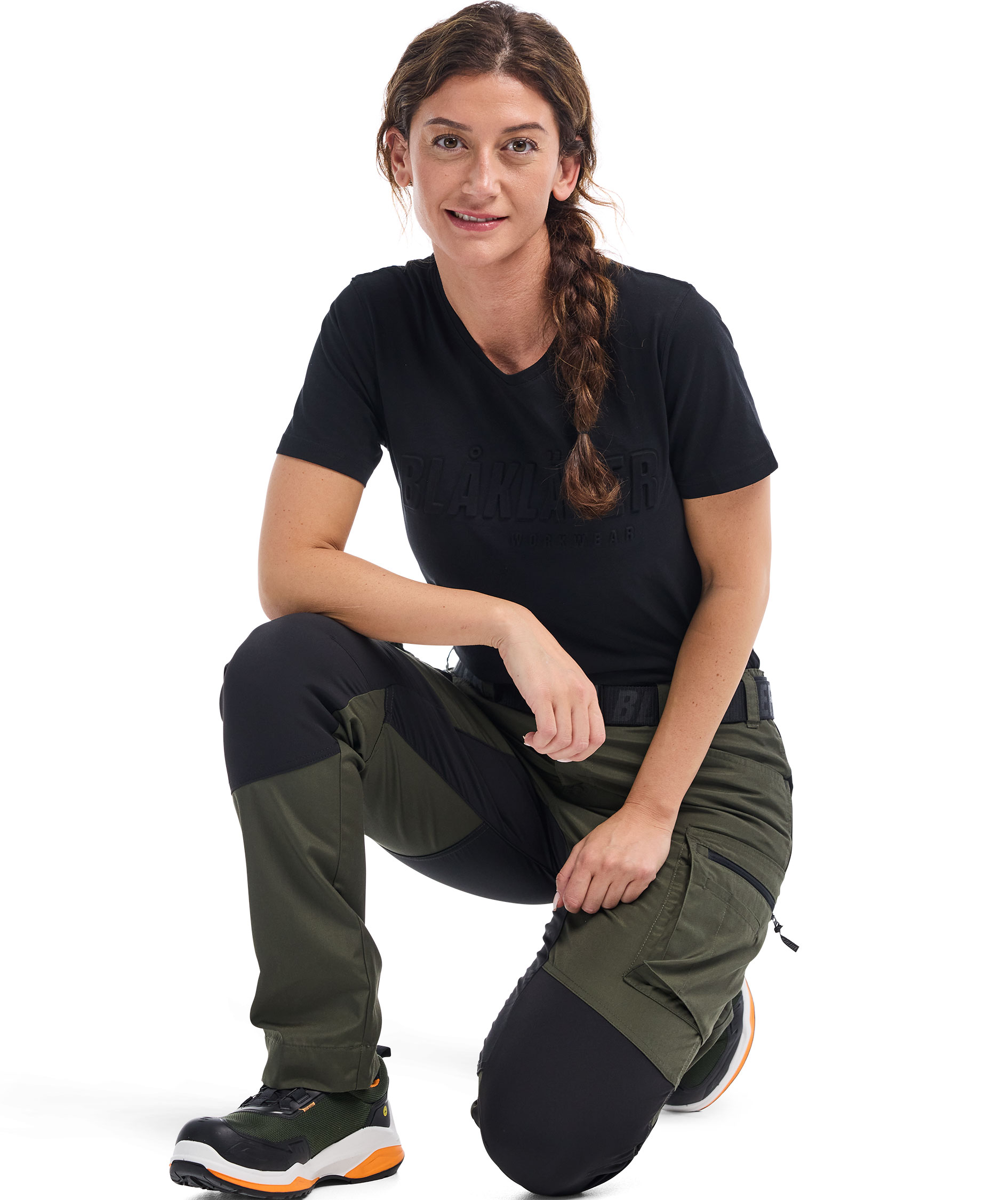 Bl&aring;kl&auml;der Unite women's service trousers, Forest green/black, large image number 2
