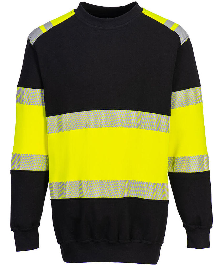 Portwest PW3 Modaflame sweatshirt, Varsel Gul/Svart