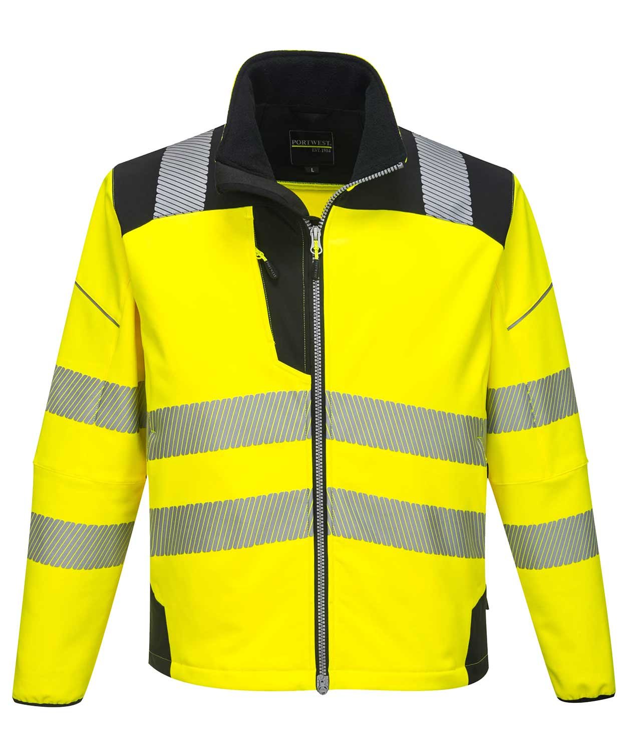 Portwest PW3 softshelljacka, Varsel Gul/Svart
