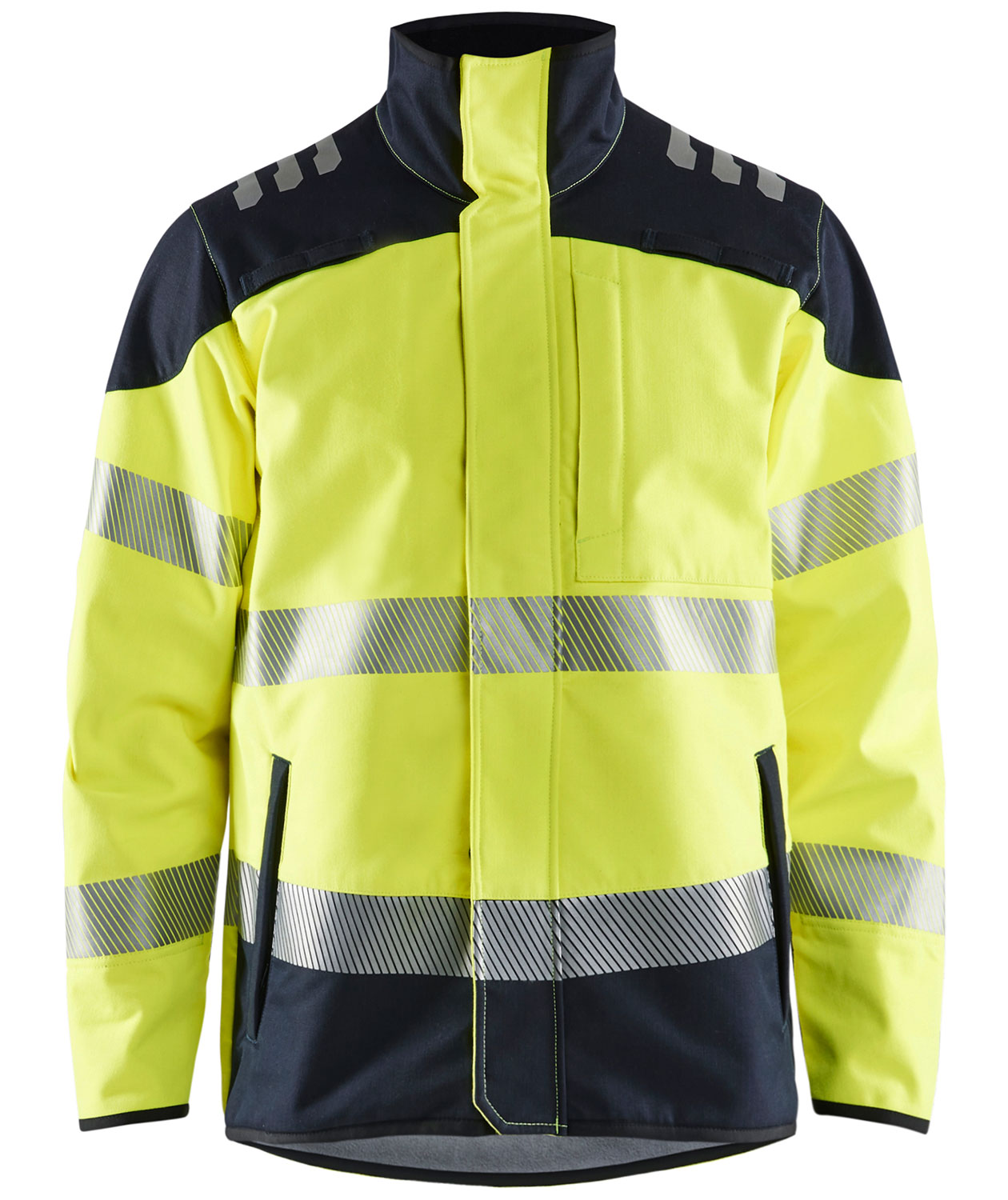 Bl&aring;kl&auml;der multinorm softshelljakke, Hi-vis gul/marinebl&aring;