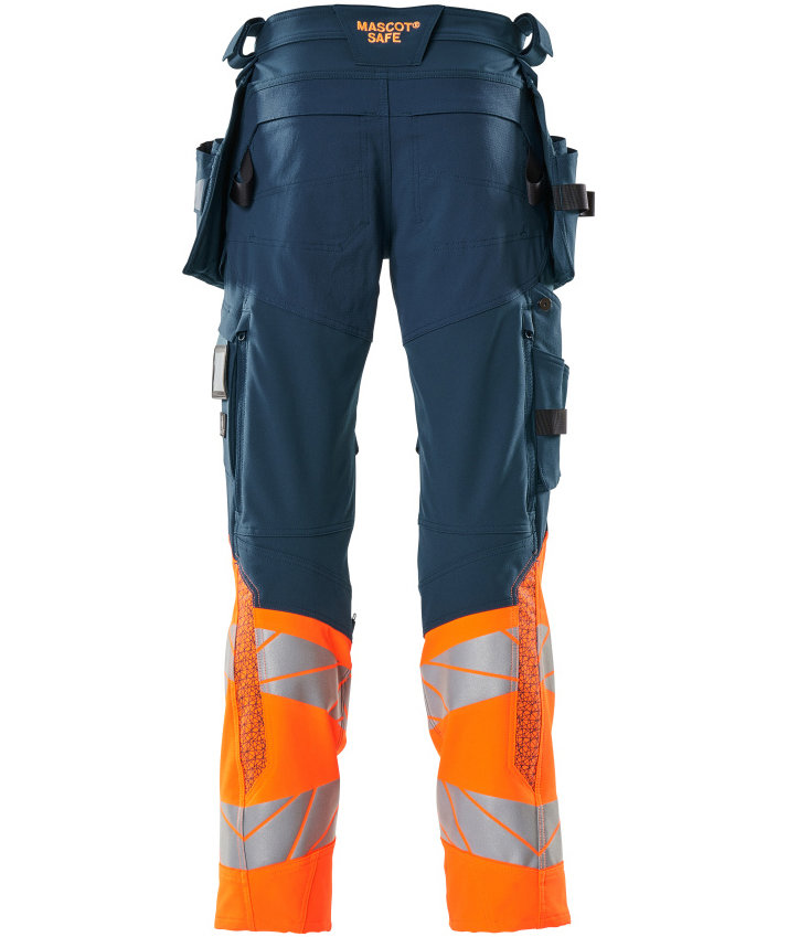 Mascot Accelerate Safe h&aring;ndverksbukse Full stretch, M&oslash;rk Petroleum/Hi-Vis Oransje, large image number 1