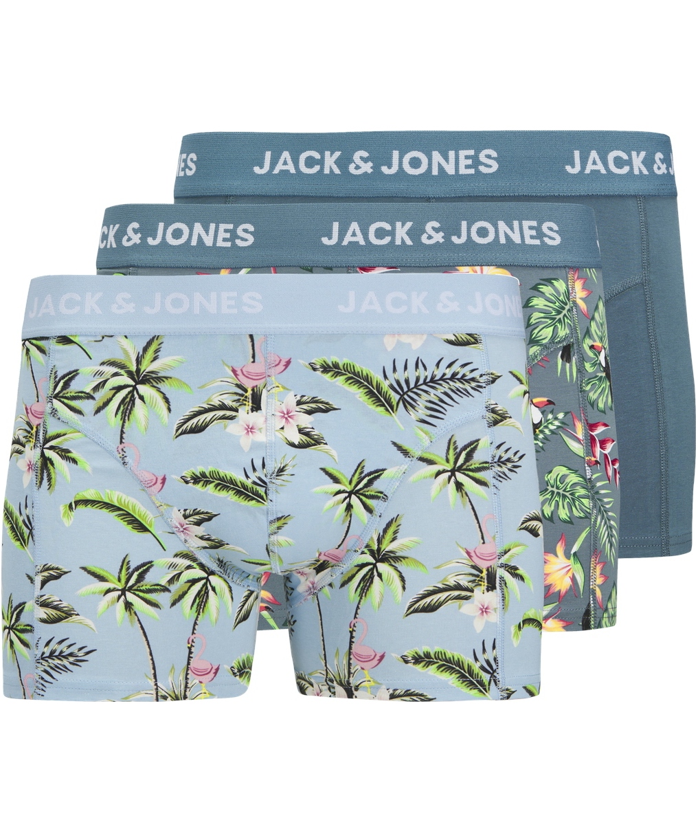Jack & Jones JACFLOWER BIRD 3er-Pack Boxershorts, Chambray Blue
