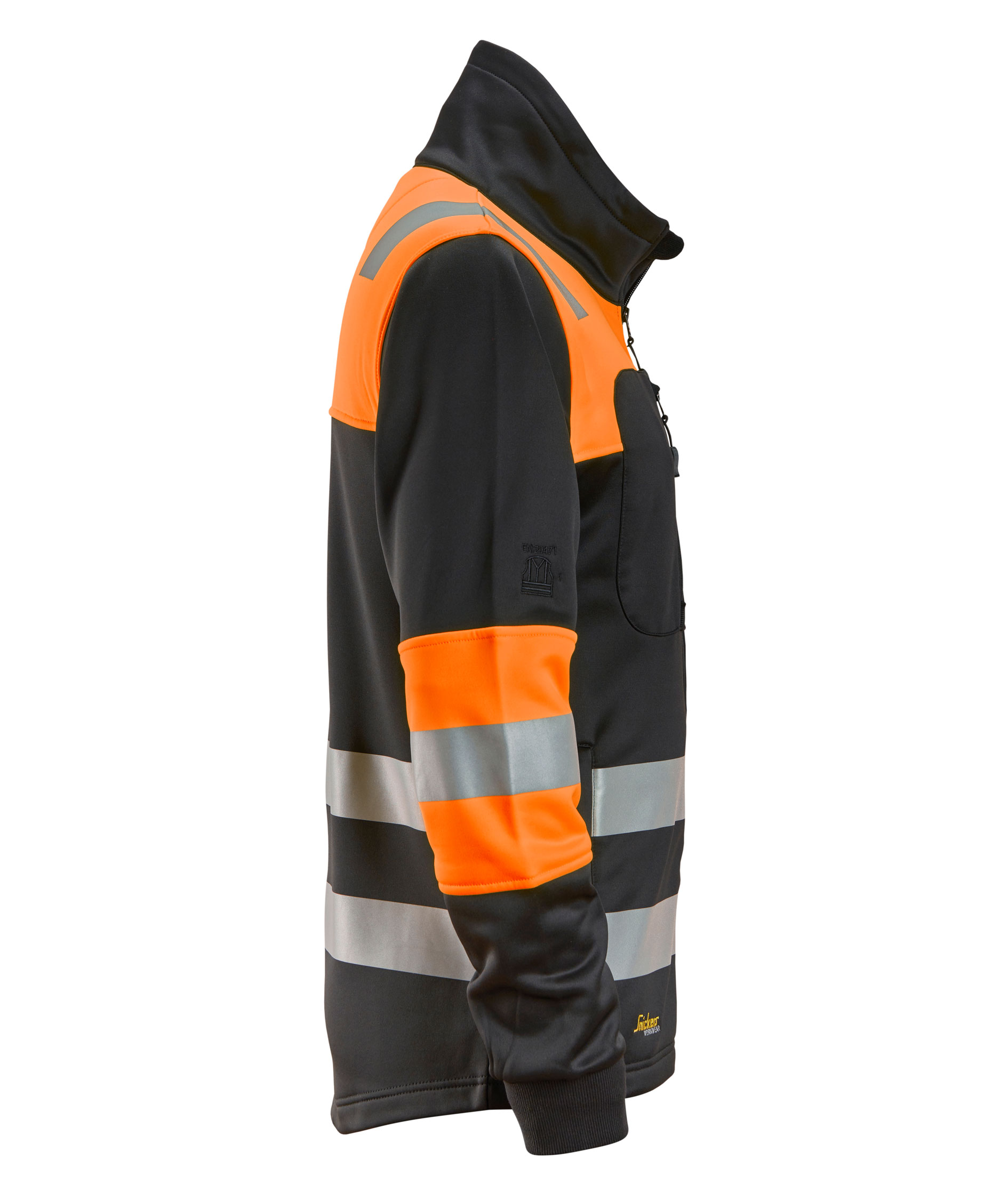 Snickers sweatjakke 8034, Svart/Hi-vis Oransje, large image number 2