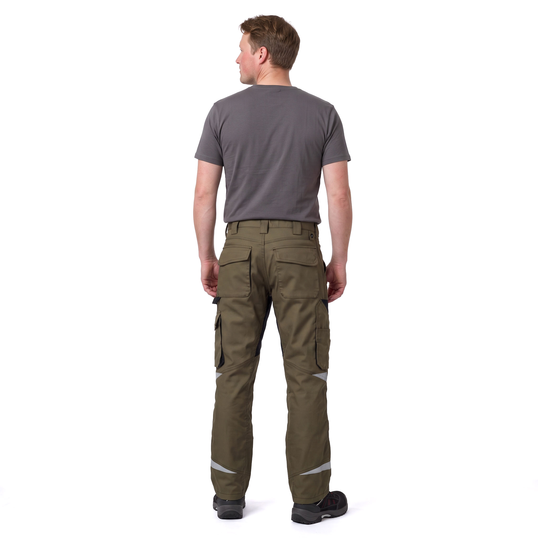 J.A.K. arbetsbyxa 1601, Army/Svart, large image number 3