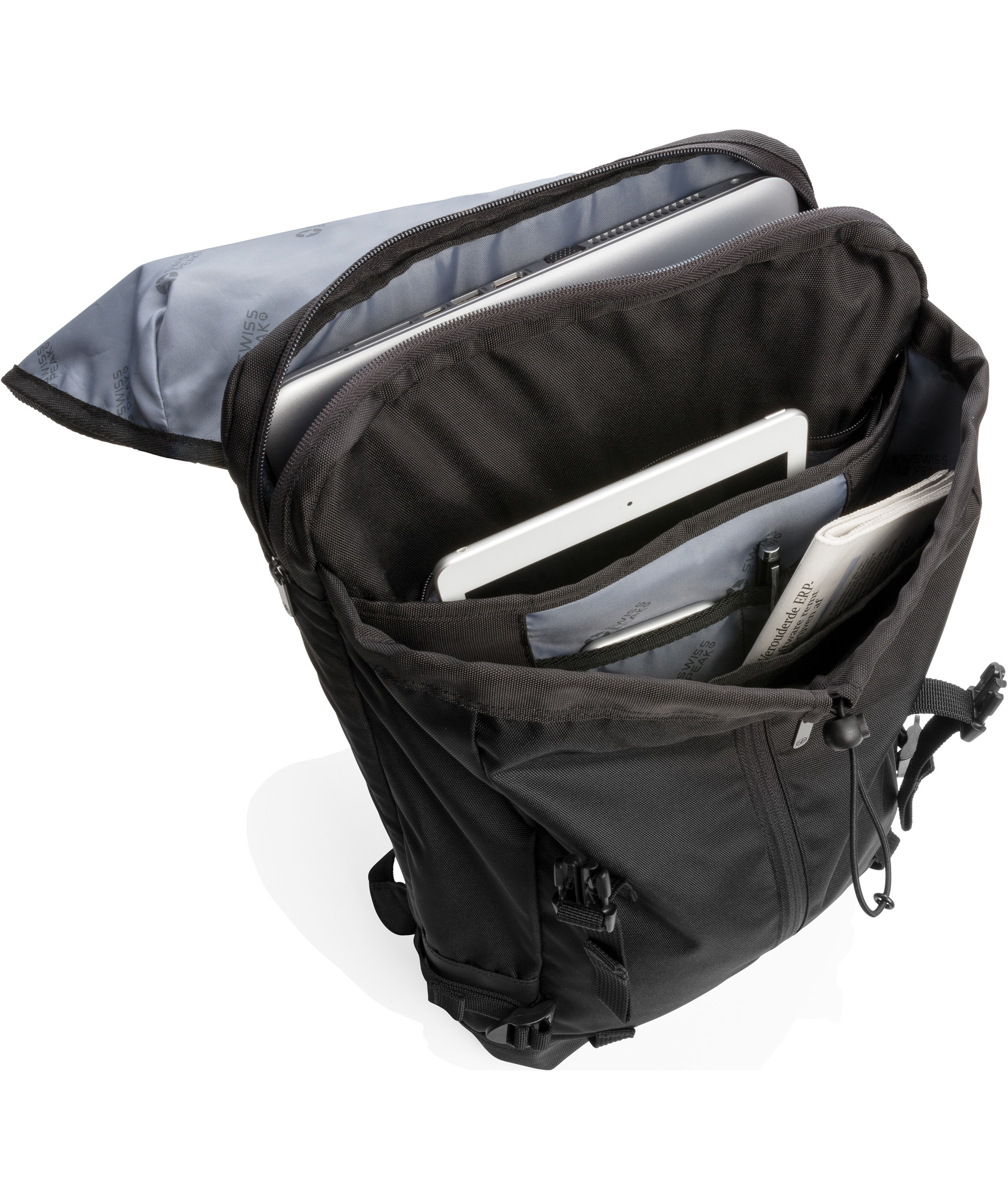 Swiss Peak 17" outdoor laptop backpack 20L, Black, Black, large image number 4