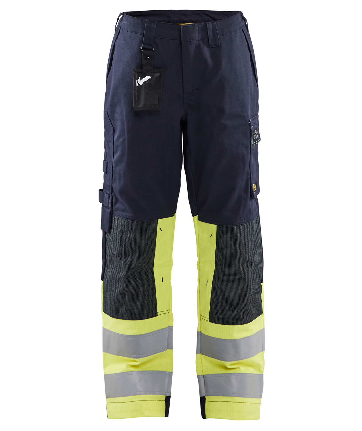 Bl&aring;kl&auml;der arbetsbyxa dam, Marin/Hi-Vis gul