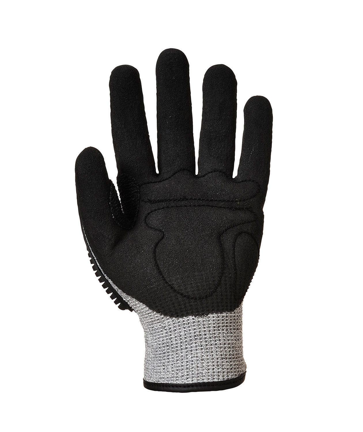 Portwest A722 Slagd&auml;mpande sk&auml;rskyddshandskar Cut C, Svart/Gr&aring;