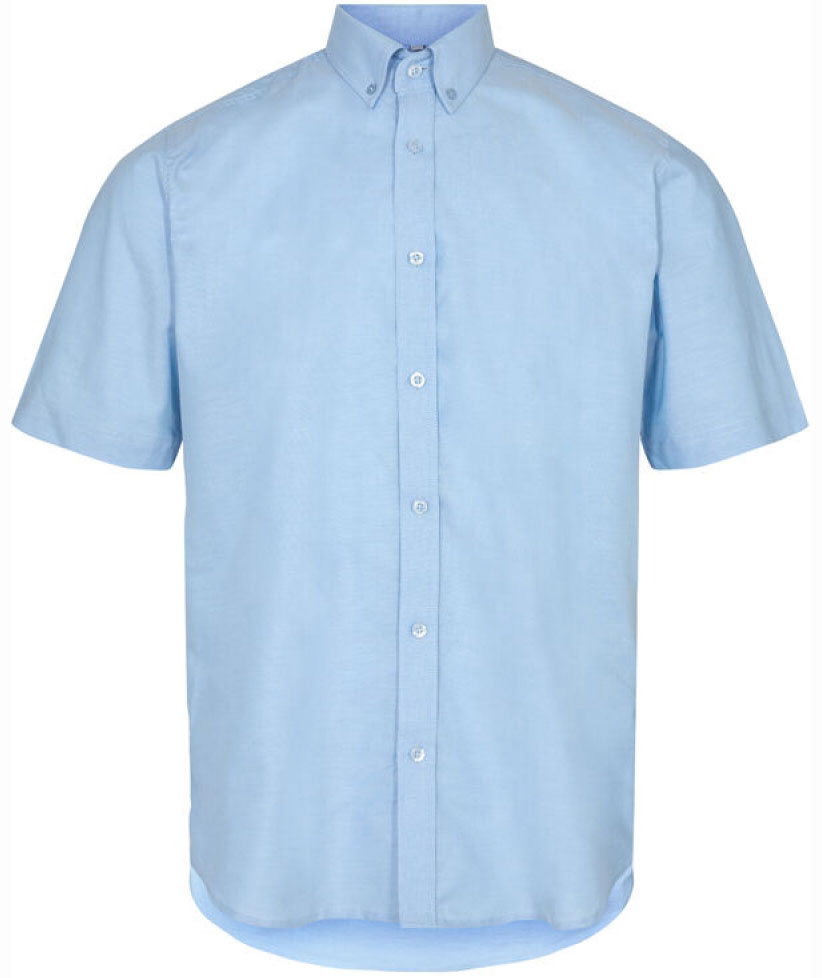 Angli Oxford Slim fit kortermet skjorte, Lys Bl&aring;