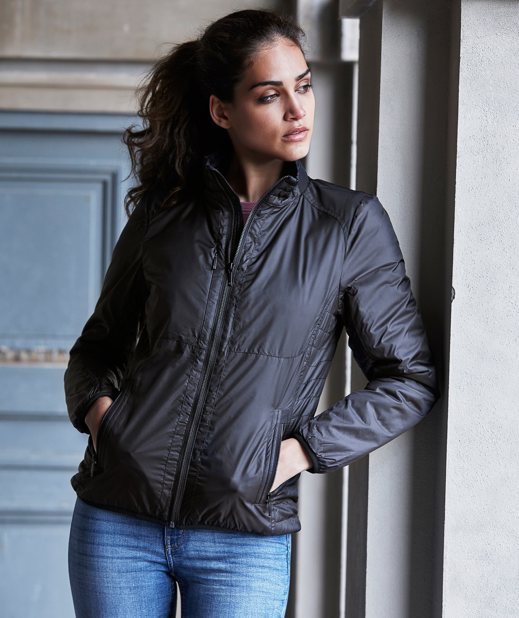 Tee Jays Newport jacka dam, Svart