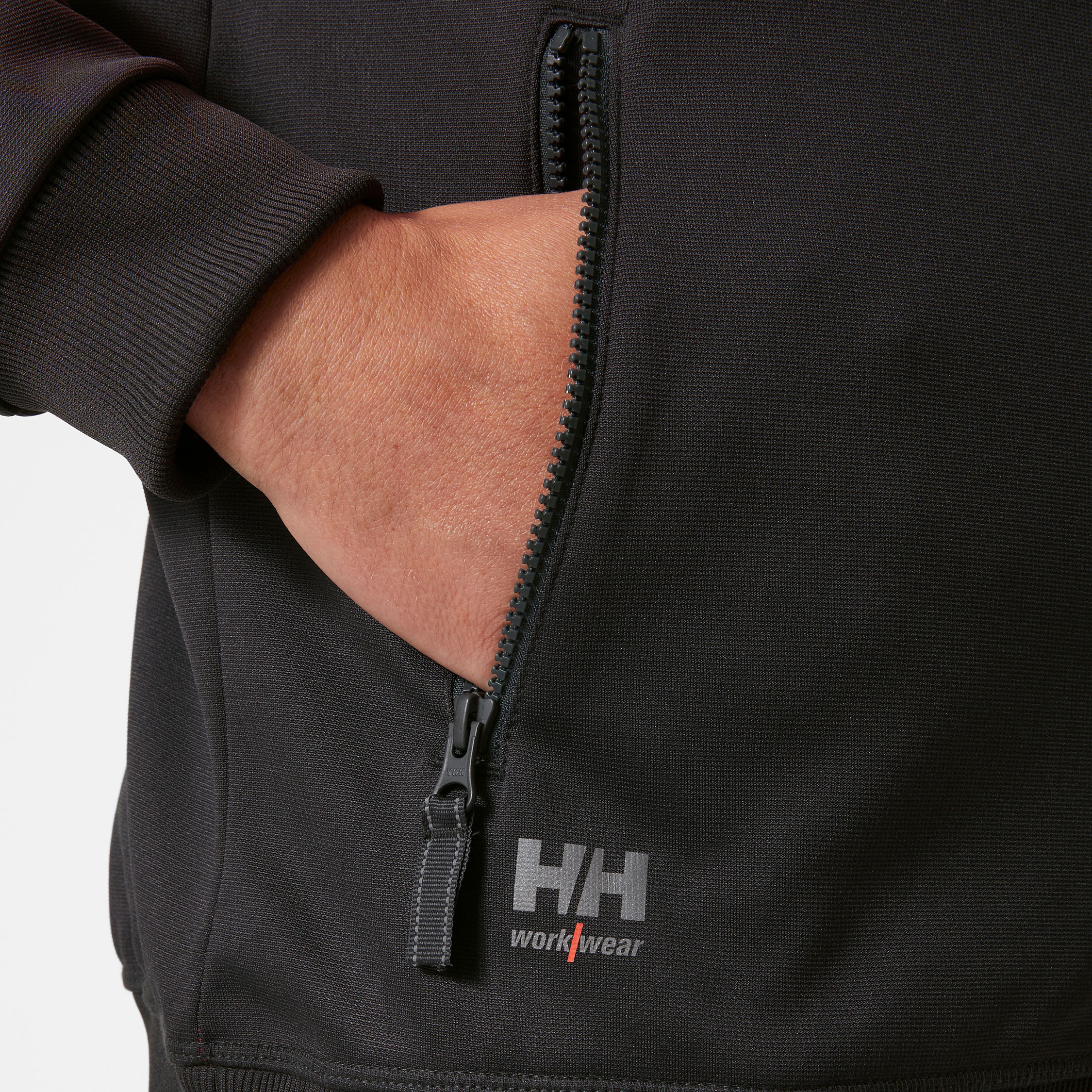 Helly Hansen Addvis Hoodie mit Rei&szlig;verschluss, Hi-Vis Rot/Ebony, large image number 5