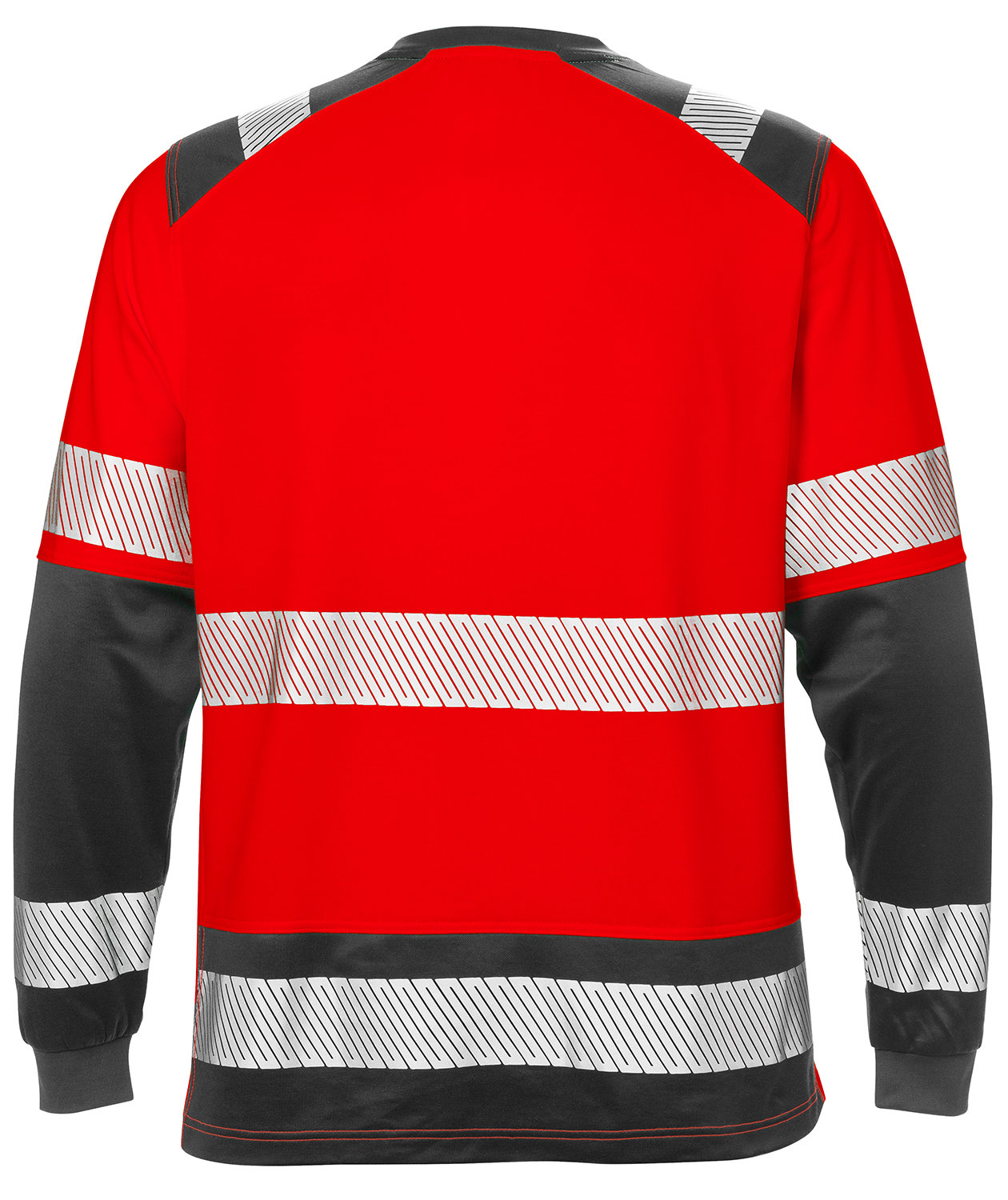 Fristads&nbsp;l&aring;ng&auml;rmad T-shirt 7457, Varsel R&ouml;d/Svart, large image number 1