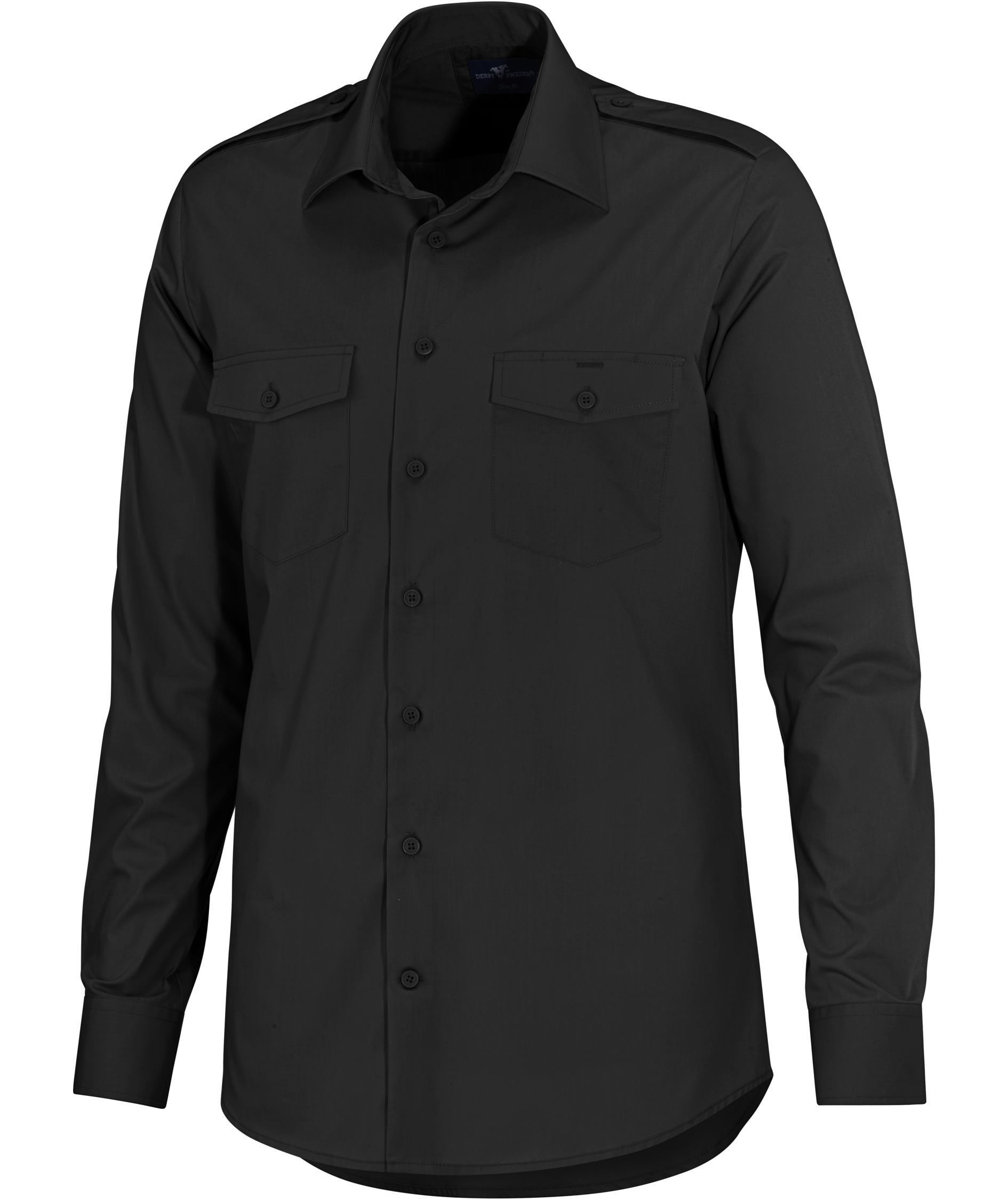 Derby of Sweden Maverick Slim Fit Pilotenhemd, Black, large image number 4
