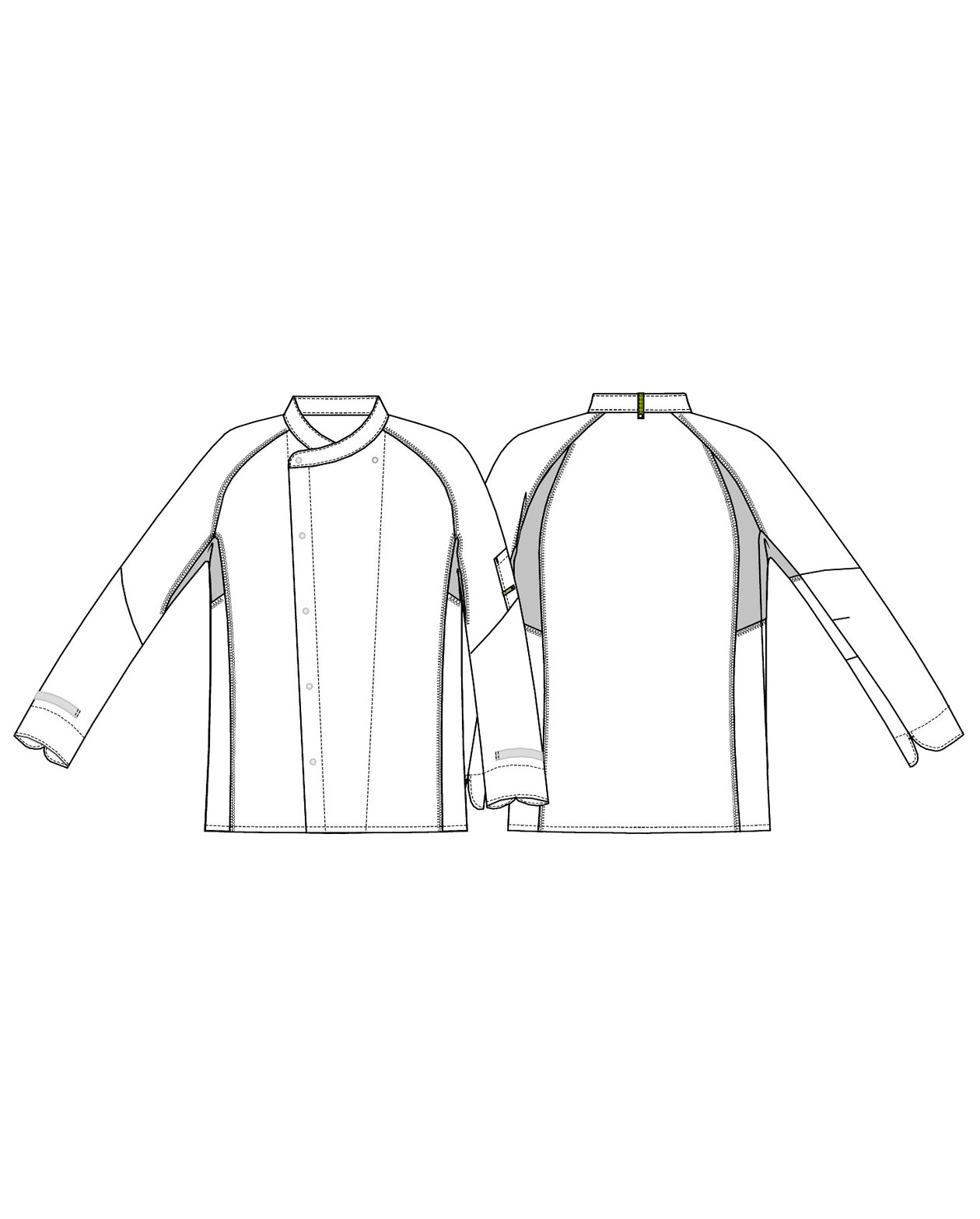 Kentaur chefs jacket, Black/Light Grey, large image number 3