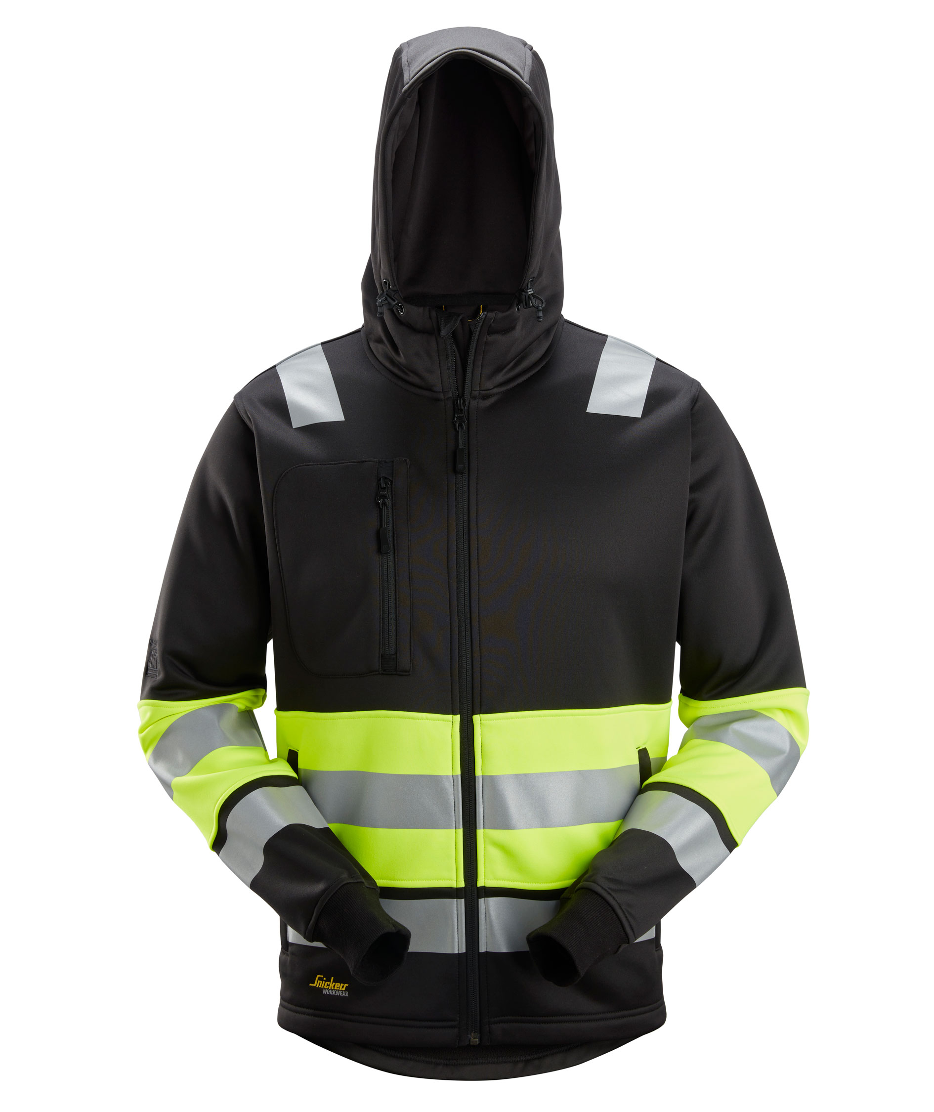 Snickers Hoodie 8038, Schwarz/Hi-Vis Gelb, Schwarz/Hi-Vis Gelb, swatch