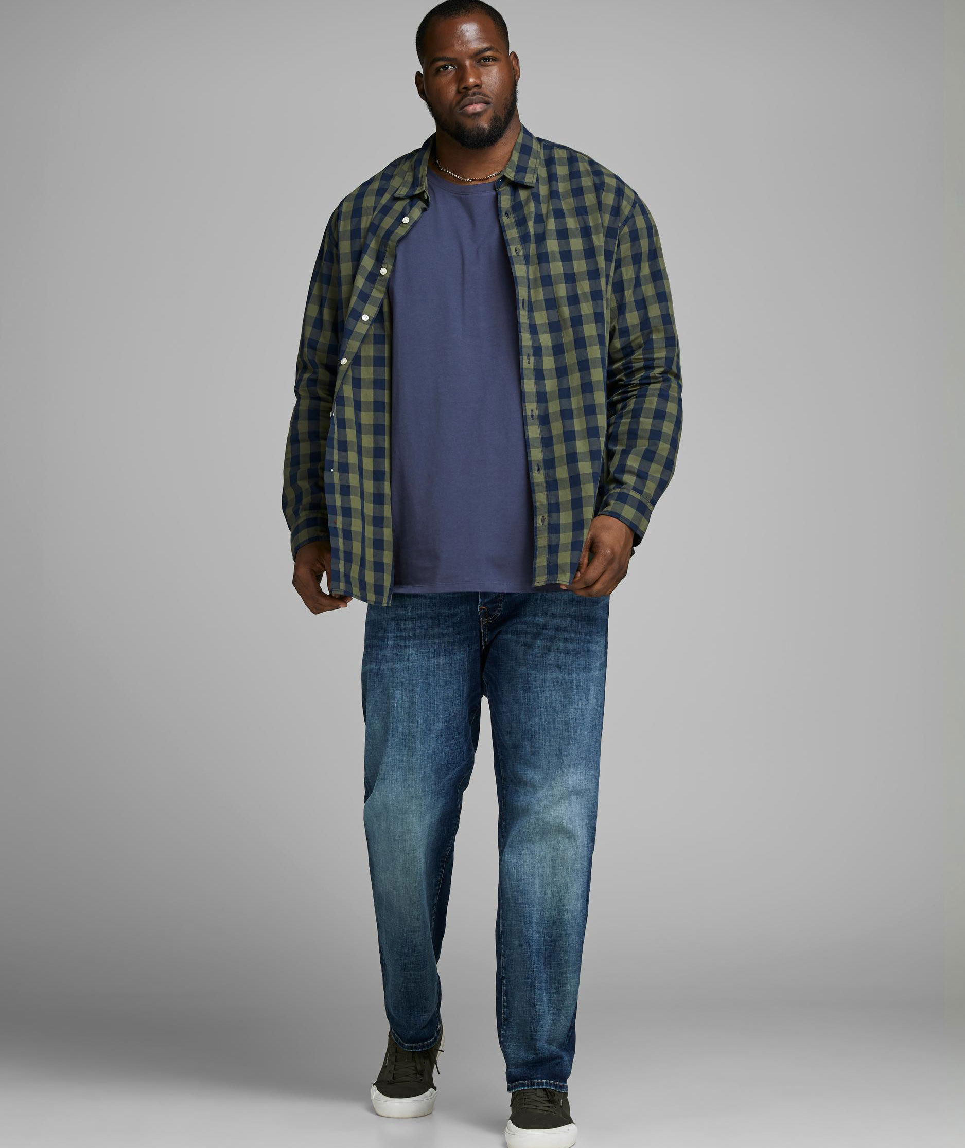 Jack & Jones JJEORGANIC Basic Plus Size T-shirt, Navy Blazer, large image number 3