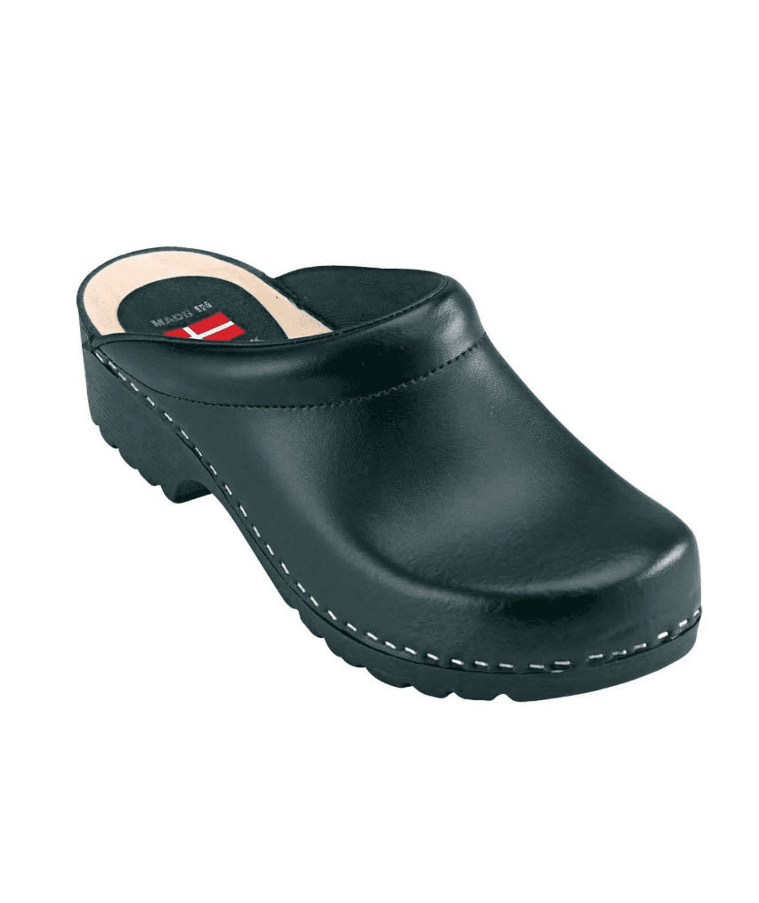 Euro-Dan PU-Fin&eacute;r tresko uten helkappe, Svart