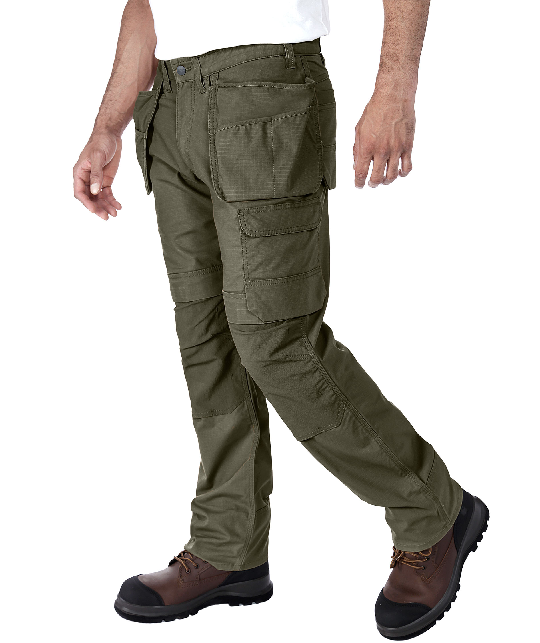 Carhartt Steel cargo h&aring;ndv&aelig;rkerbukser, Moss, large image number 4
