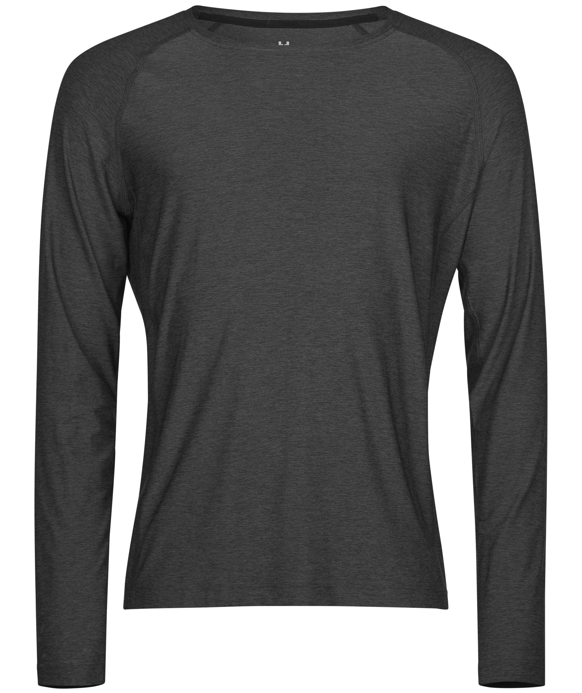 Tee Jays langermet Cooldry T-skjorte, Svart melange