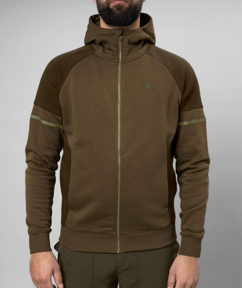 Seeland Cross Fleece Hoodie mit Rei&szlig;verschluss, Dark Olive, large image number 3