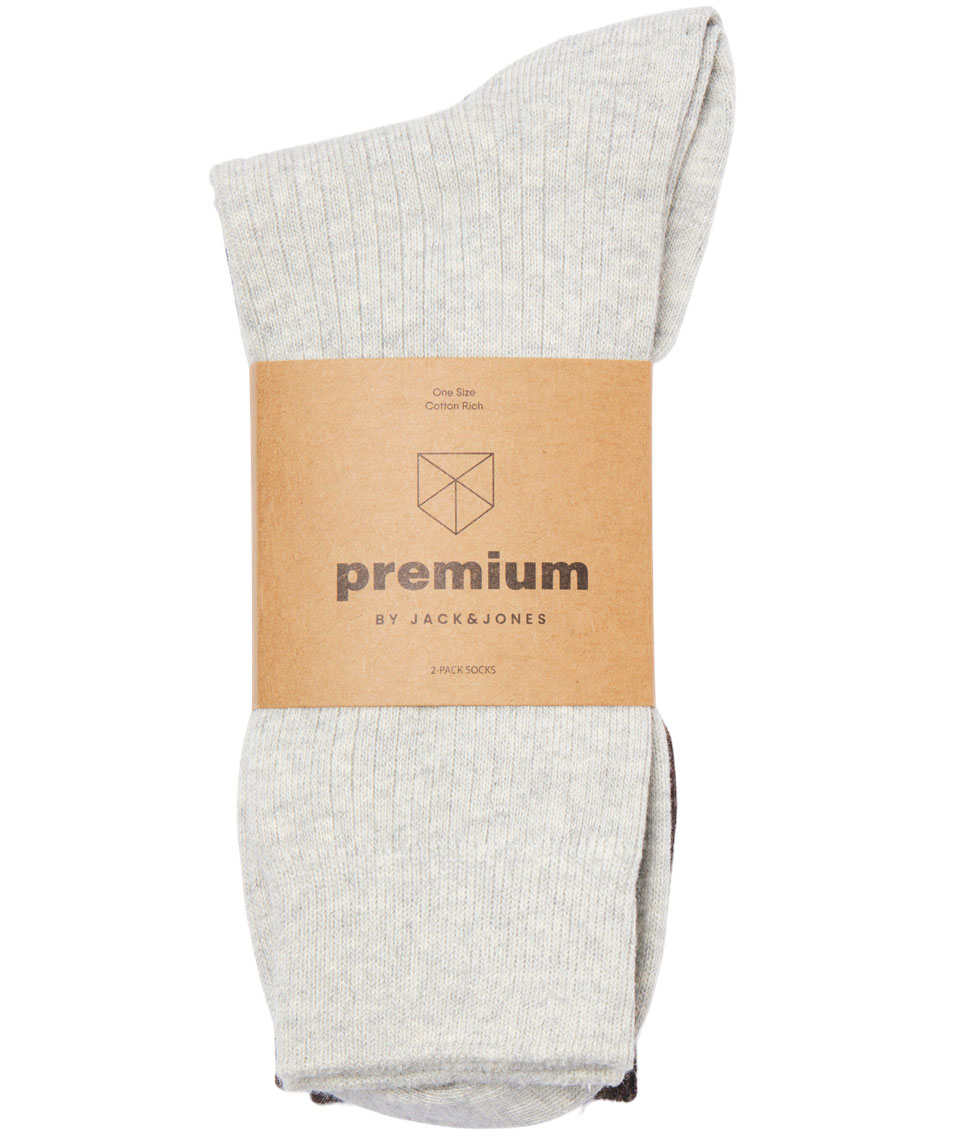 Jack & Jones JACPREMIUM 2-pack socks, Light Grey Melange, Light Grey Melange, large image number 3