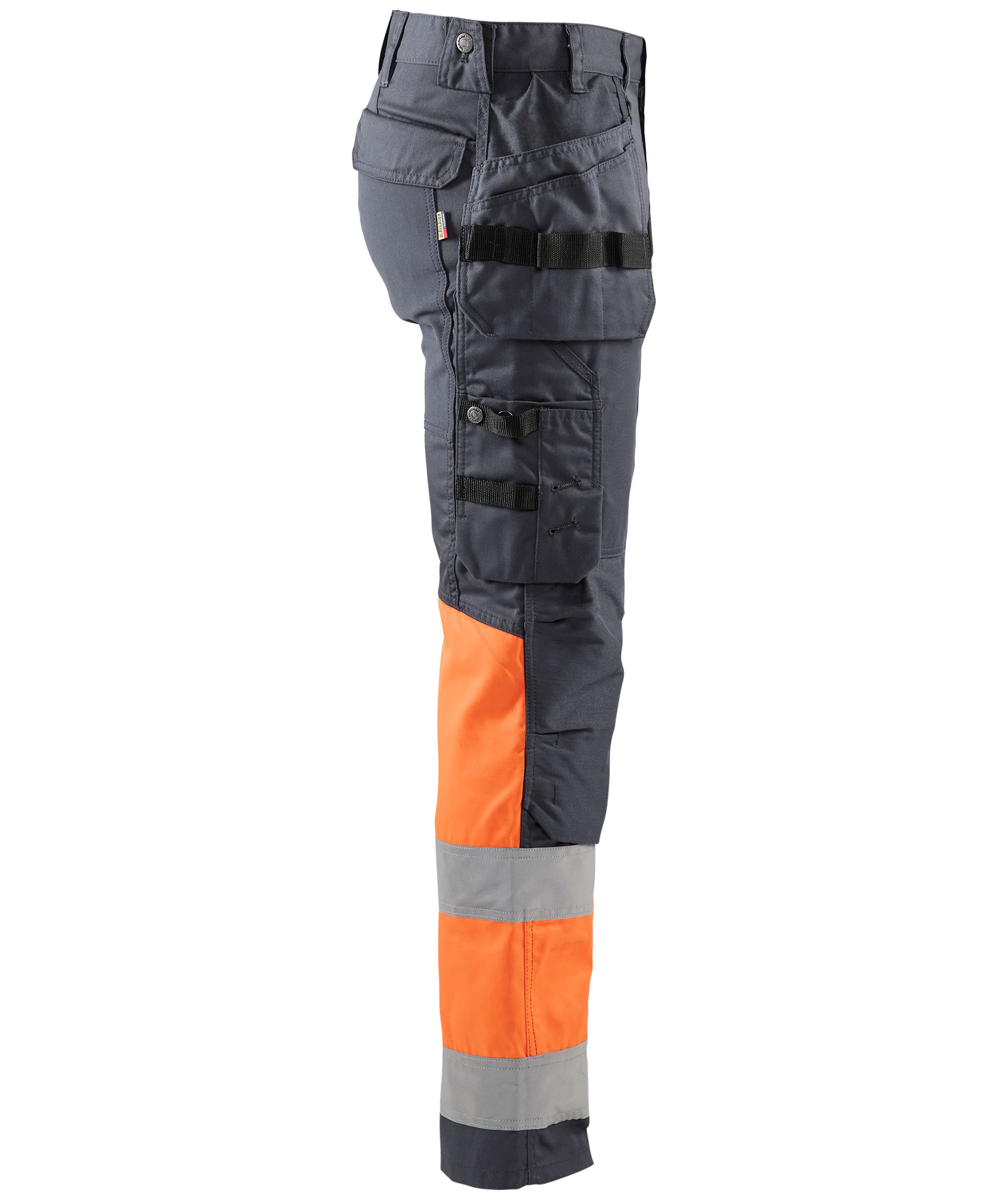 Bl&aring;kl&auml;der h&aring;ndv&aelig;rkerbukser, Mellemgr&aring;/Hi-Vis Orange, large image number 3