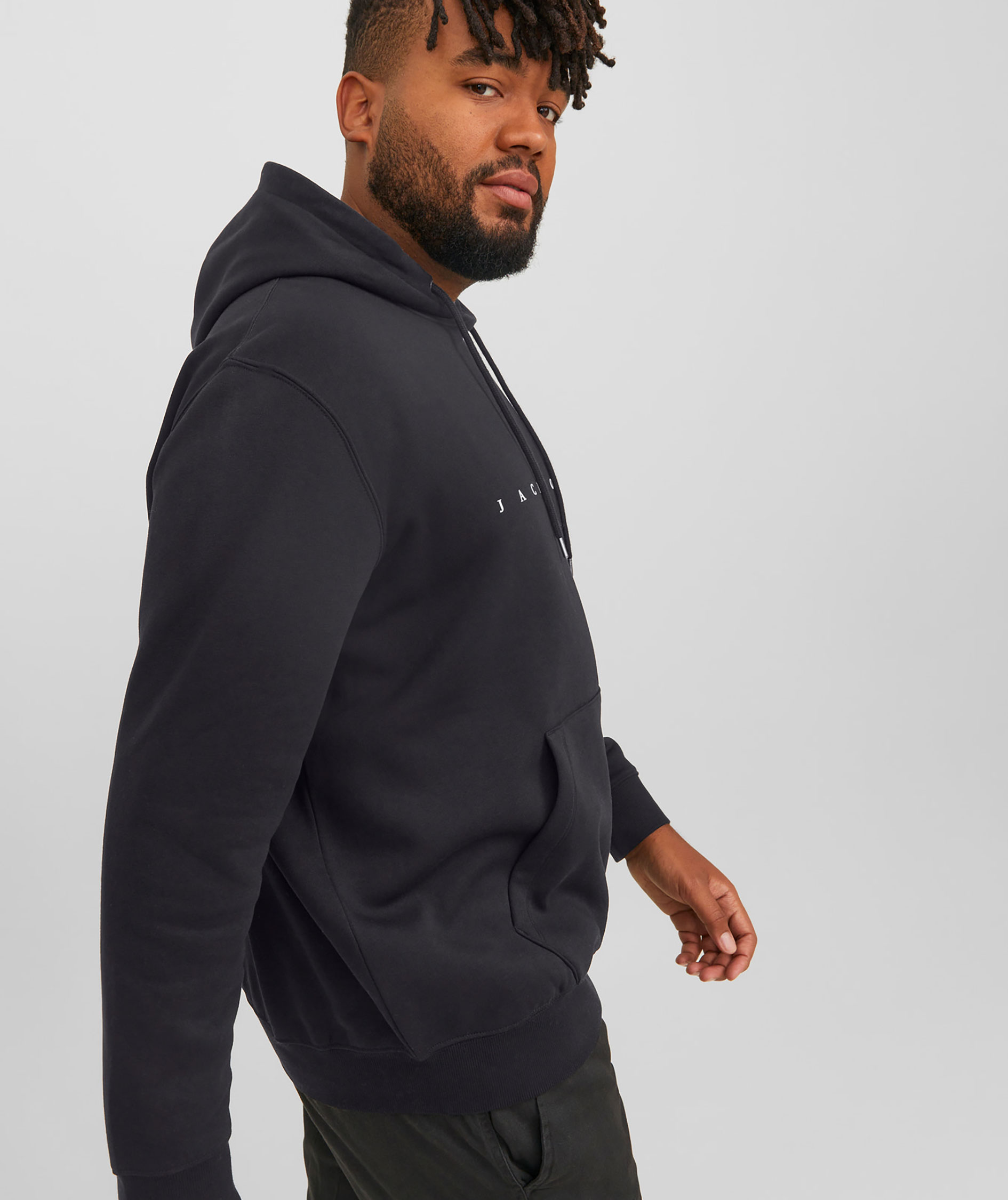 Jack & Jones Plus JJESTAR hoodie, Black, large image number 5