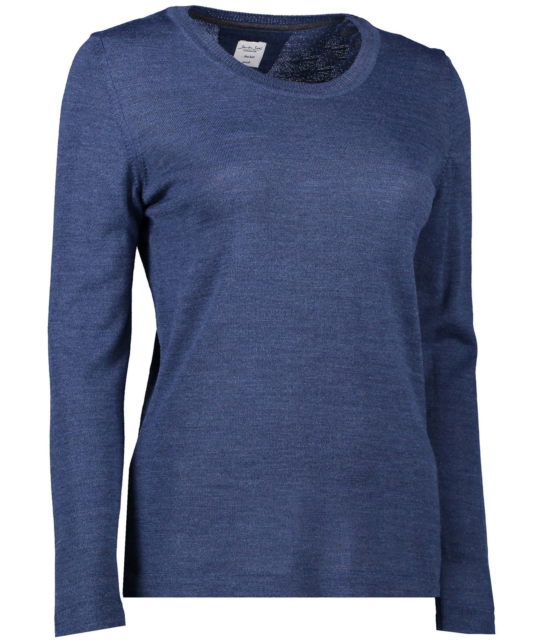 Seven Seas Damen Strickpullover mit Merinowolle, Blue melange, large image number 2