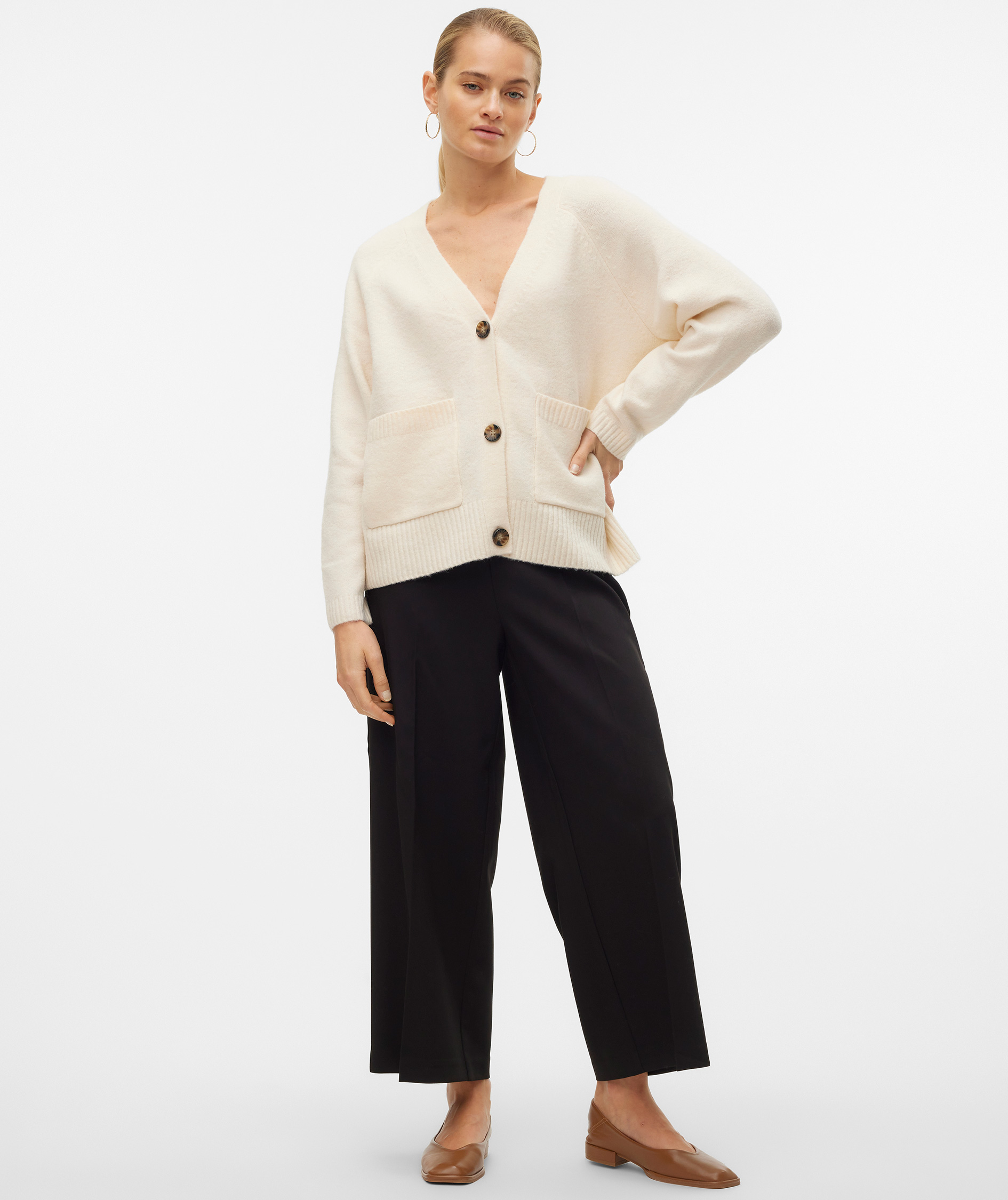 Vero Moda VMBOOM women's knitted cardigan, Birch Melange, large image number 5