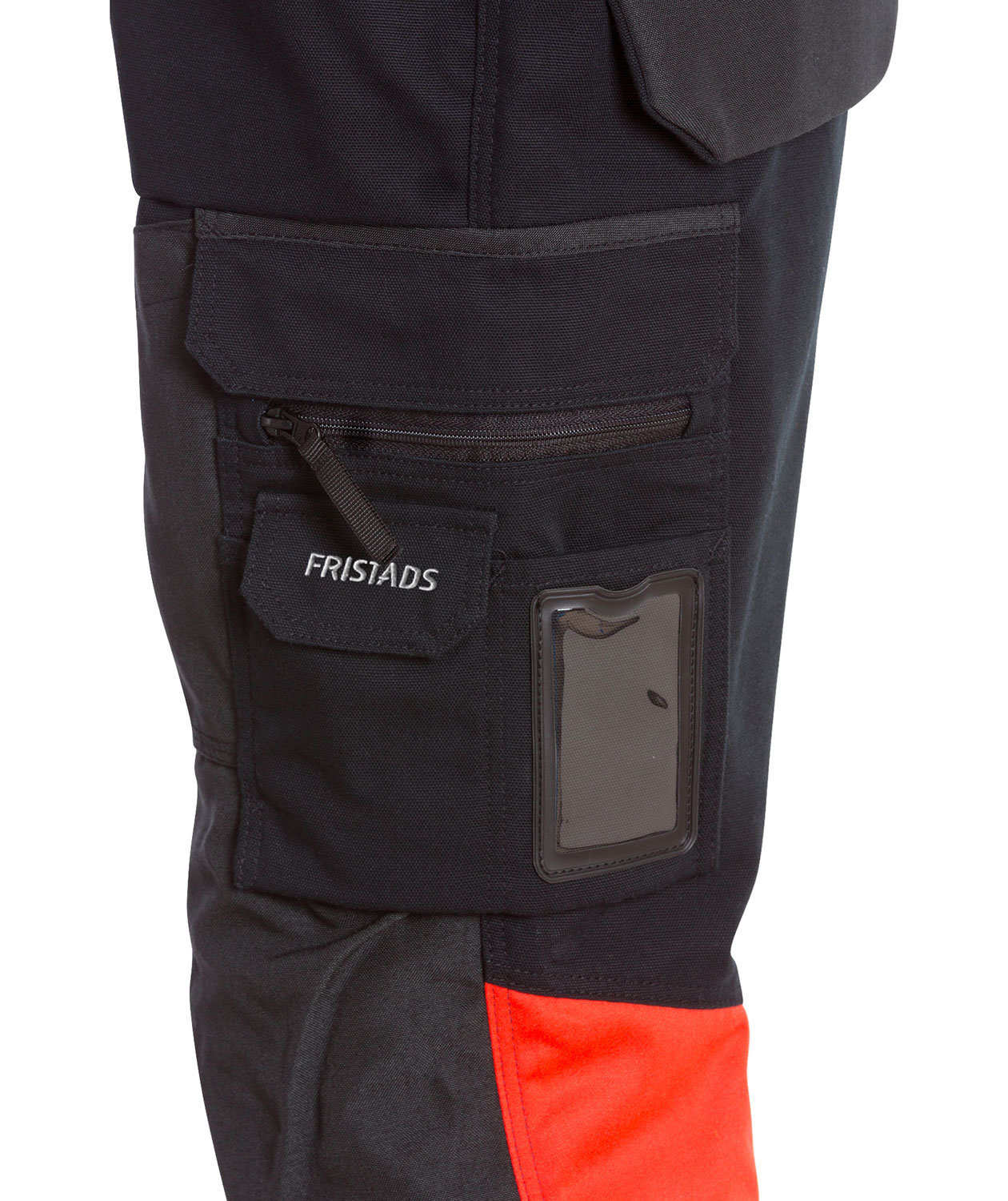 Fristads Gen Y h&aring;ndverkerbukse 2127, Hi-vis R&oslash;d/Svart, large image number 3