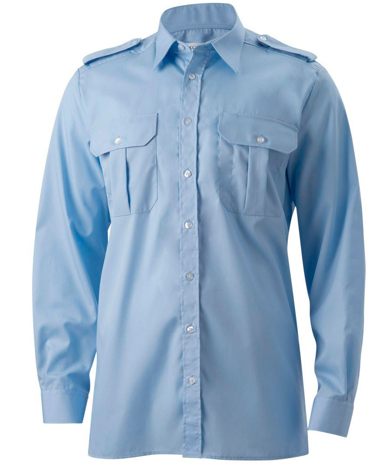 K&uuml;mmel Frank Slim fit pilotskjorte med ekstra &aelig;rmel&aelig;ngde, Lys Bl&aring;