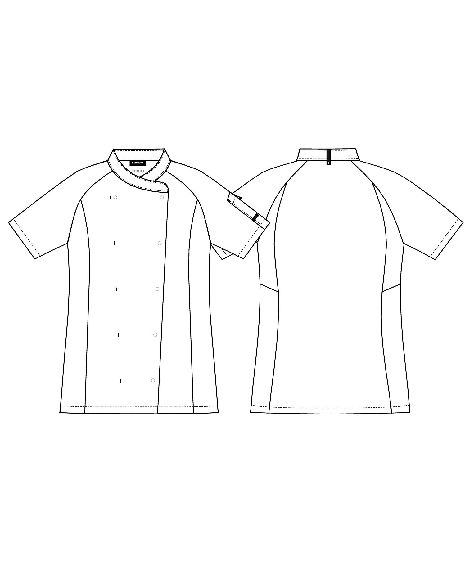 Kentaur kort&auml;rmad kockjacka/servit&ouml;rjacka dam, Vit, large image number 3