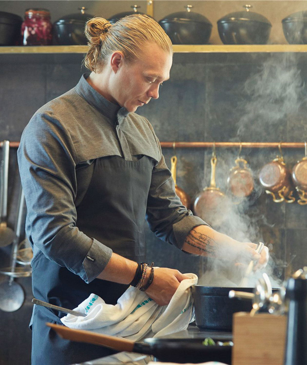 Kentaur A Collection modern fit popover skjorta, Clay Grey