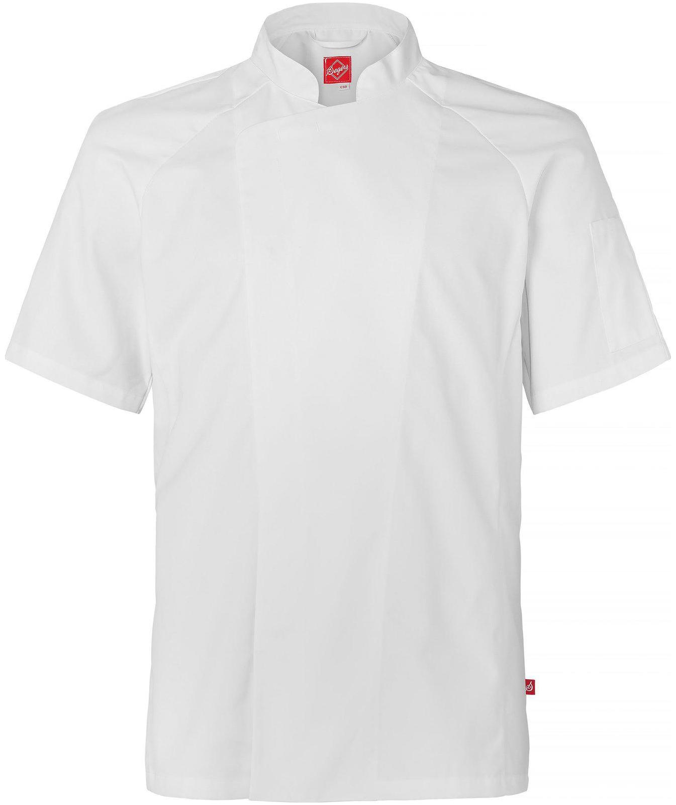 Segers 1003 kort&auml;rmad kockjacka, White