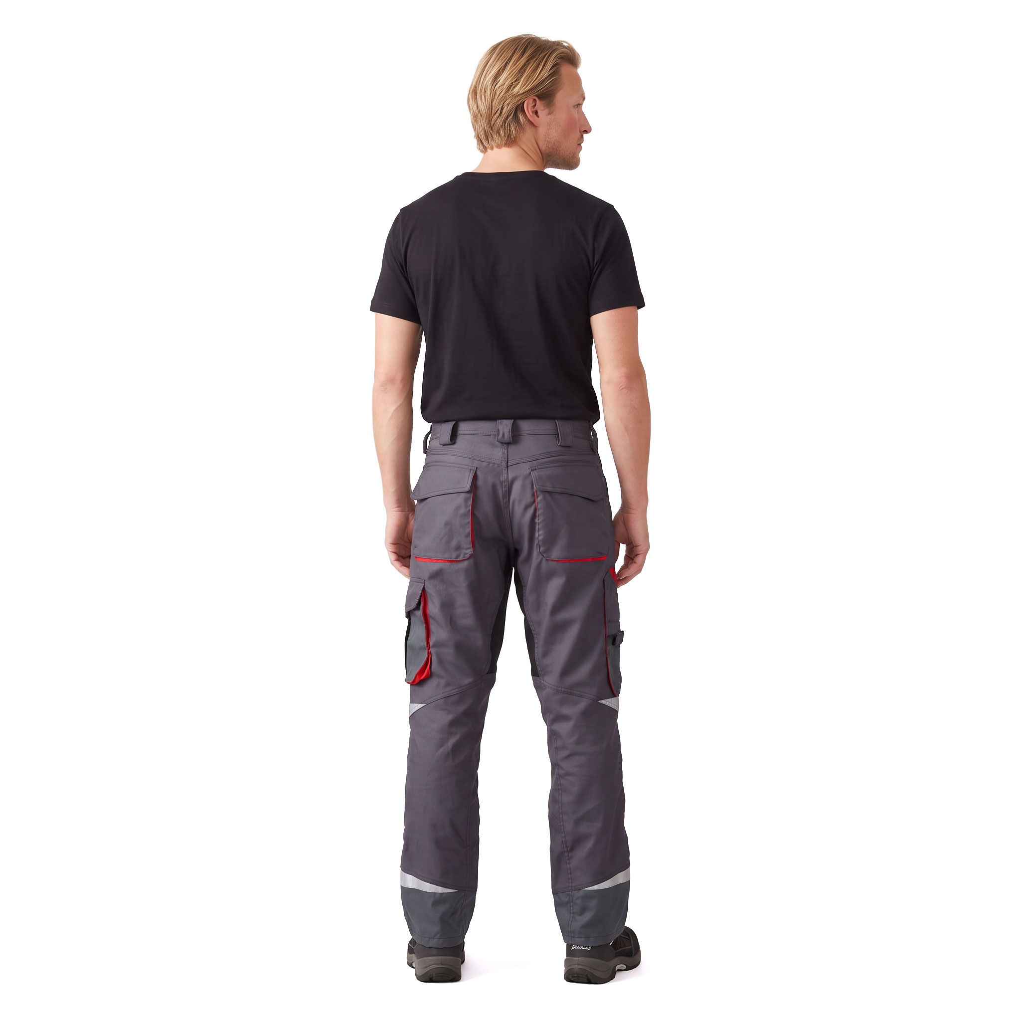 J.A.K. work trousers 1601, Grey/Red, large image number 3