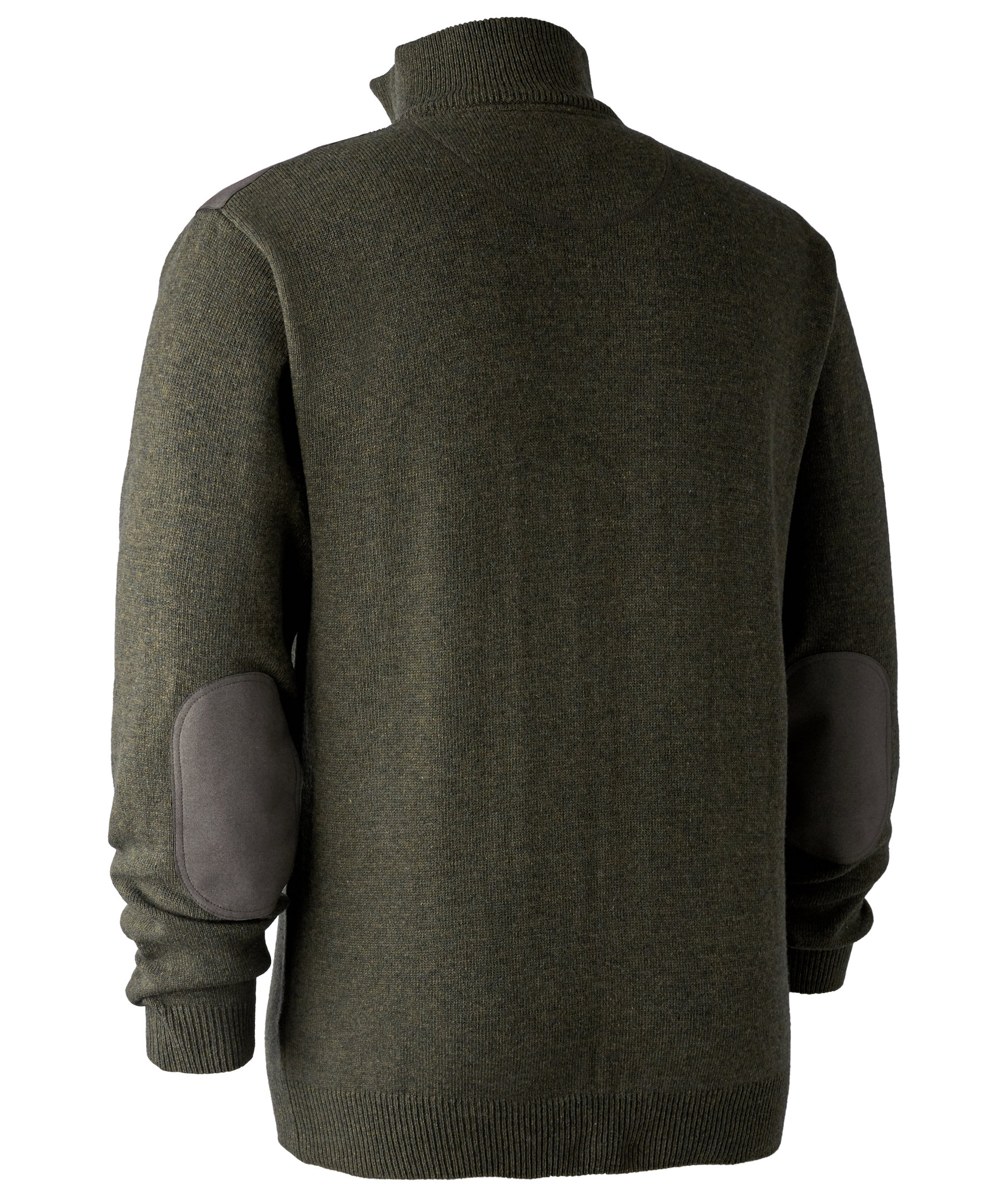 Deerhunter Sheffield strikket pullover med kort glidel&oslash;s, Green Melange