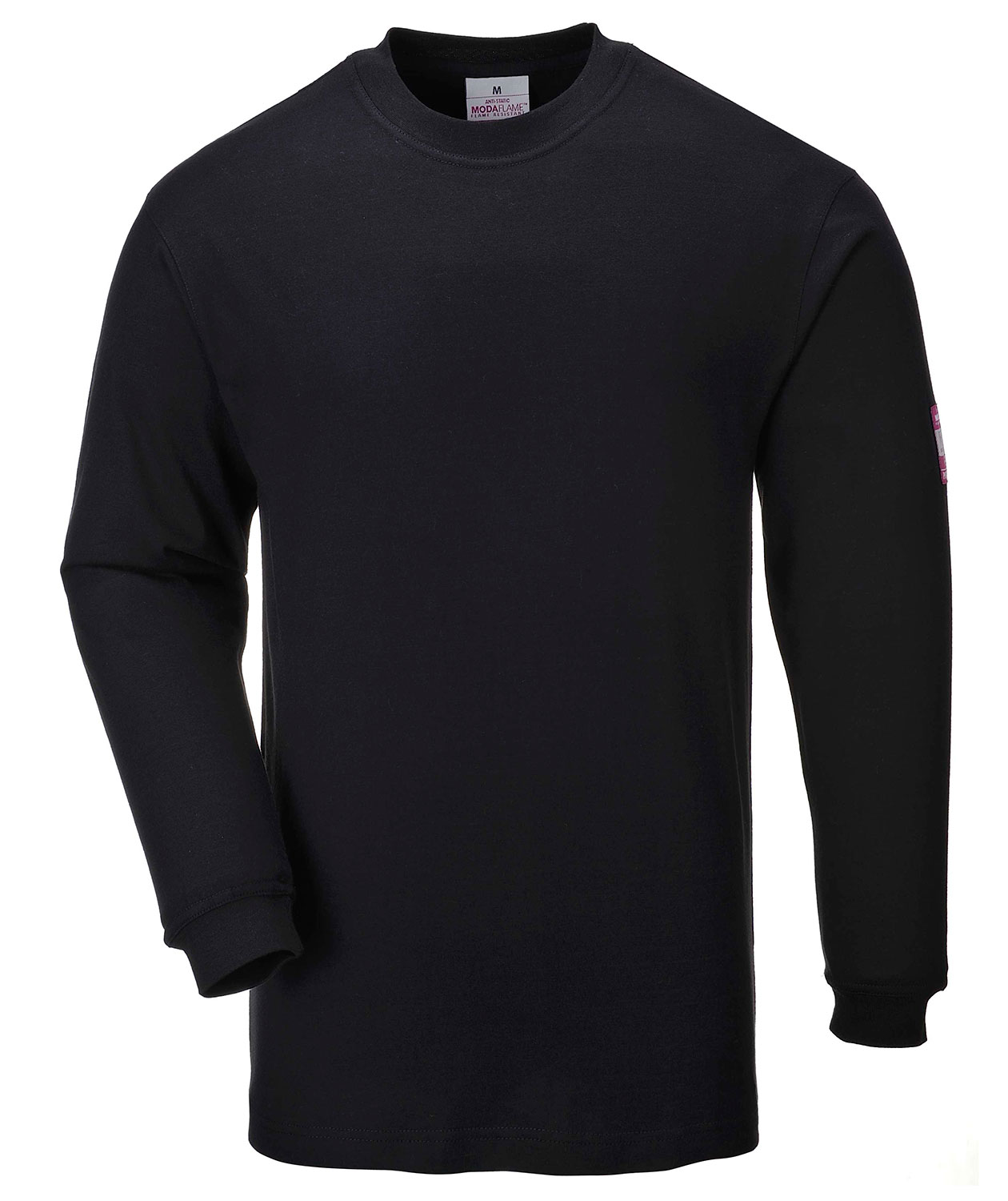Portwest FR antistatisk l&aring;ng&auml;rmad T-shirt, Svart