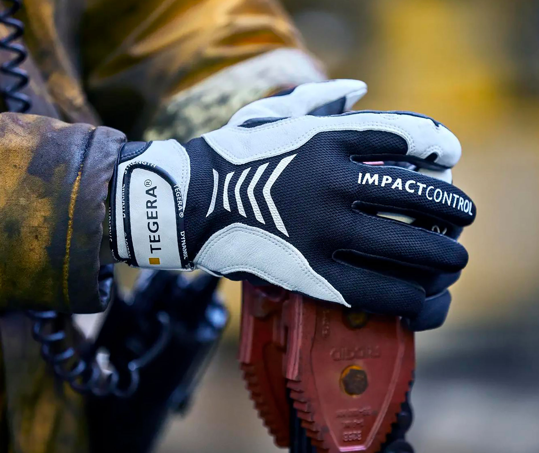 Tegera 7770 Slagd&auml;mpande handskar, Vit/Svart, large image number 3