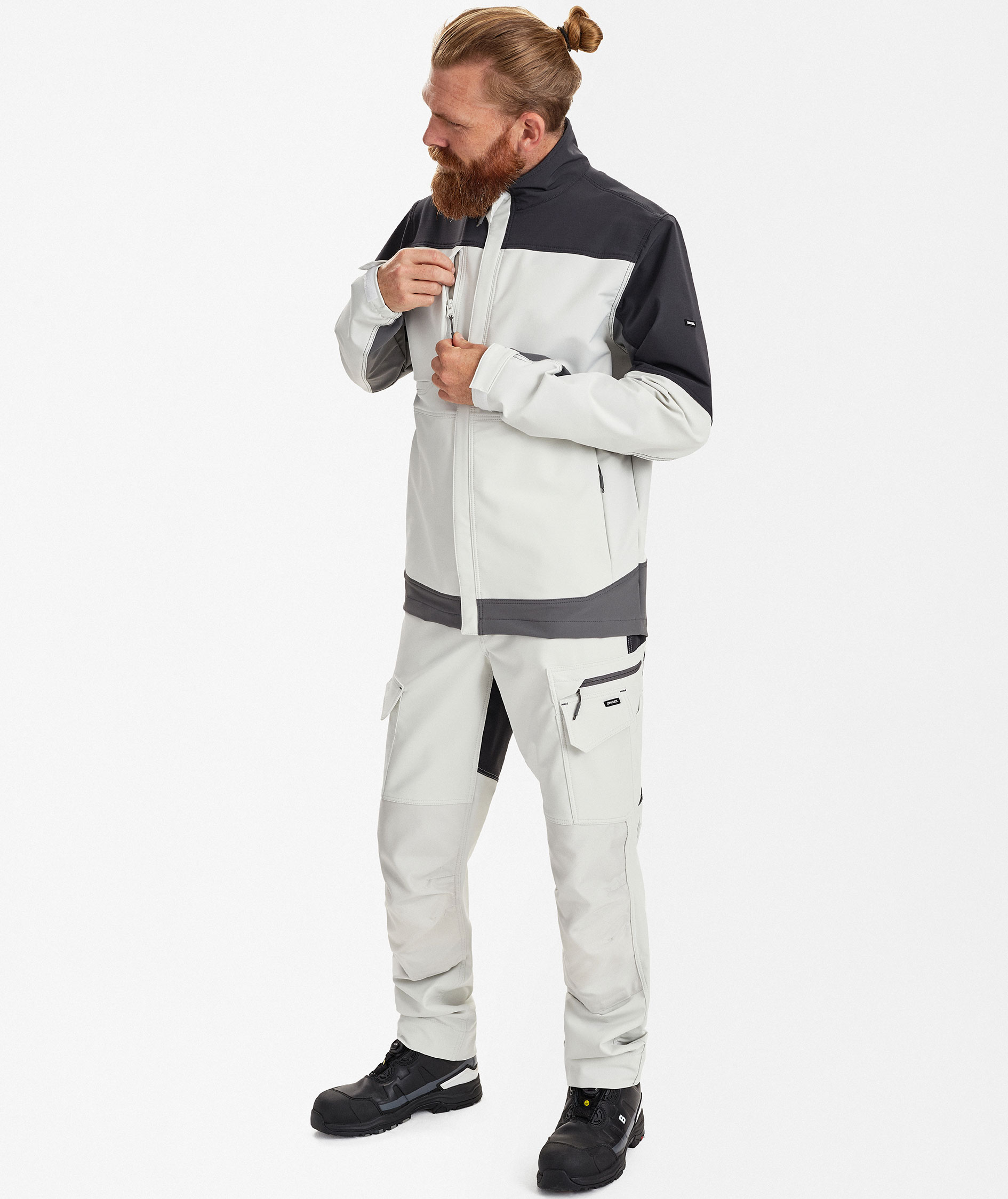 Engel Entire Arbeitsjacke full stretch, Bone White/Anthracite Grey, large image number 2